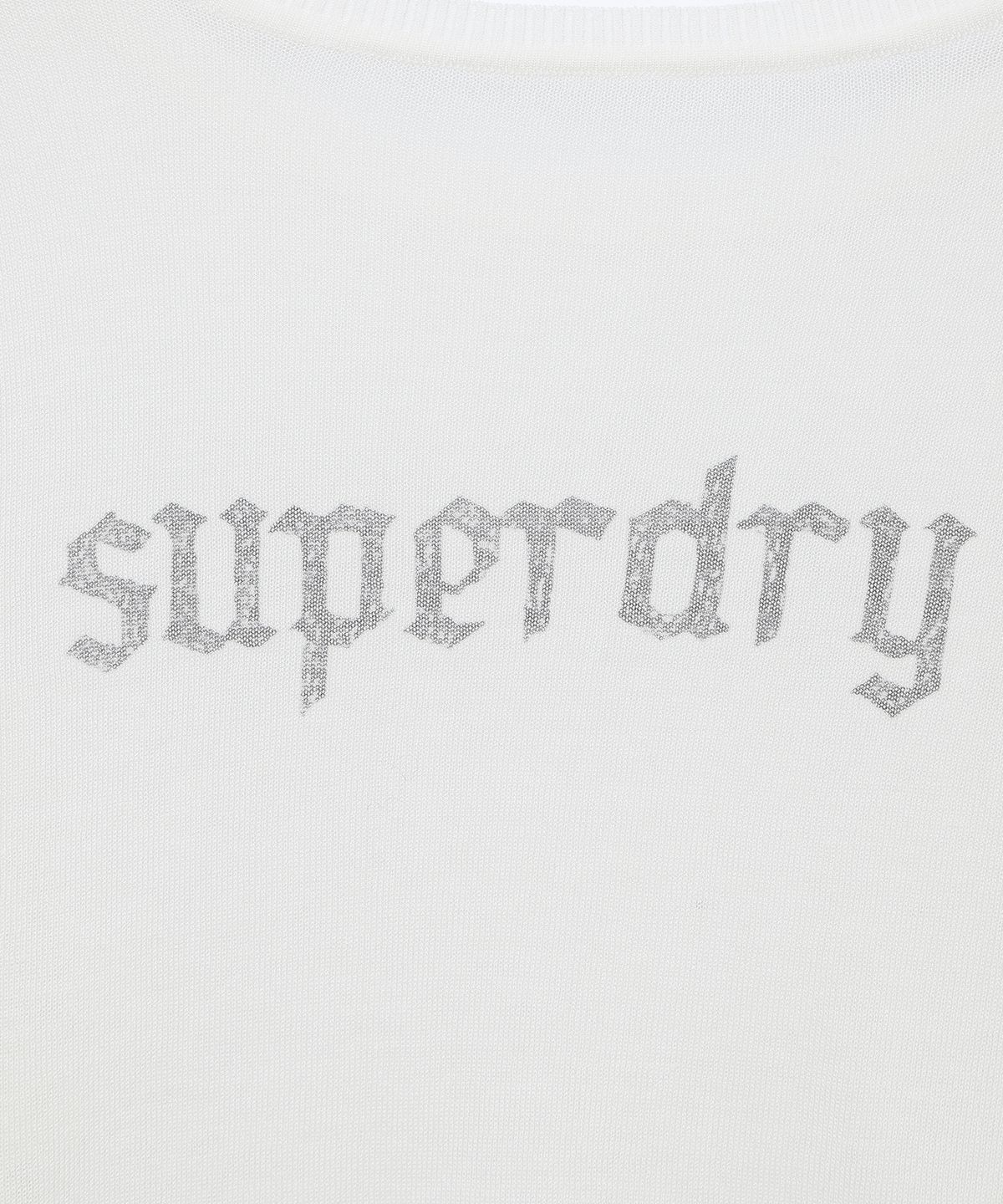 슈퍼드라이(SUPERDRY) 우먼스 린넨 니트 긴팔 티셔츠 화이트 SDFKNCQ50WHT