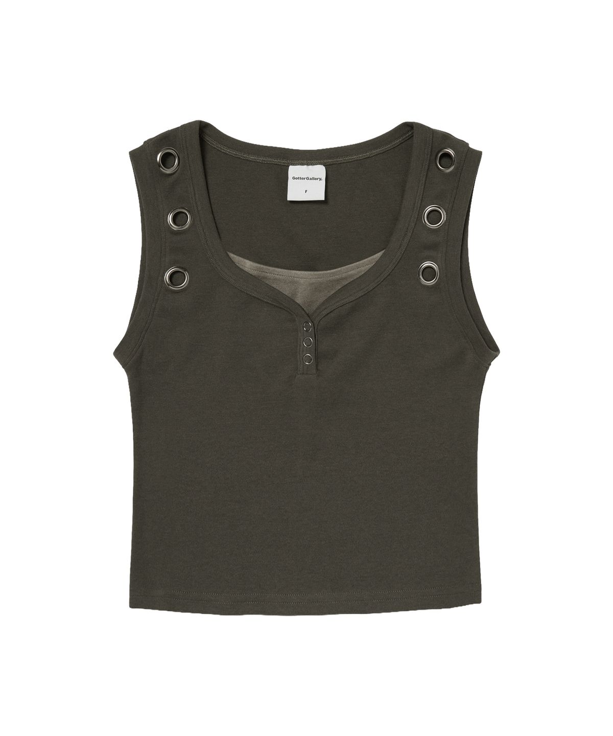 가터갤러리(GOTTER GALLERY) EYELET LAYERED SLEEVELESS_KHAKI