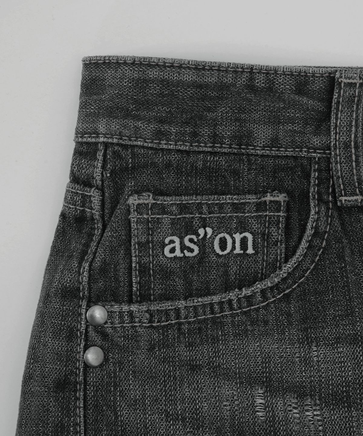 애즈온(ASON) FOLD DENIM SHORT PANTS / BLACK