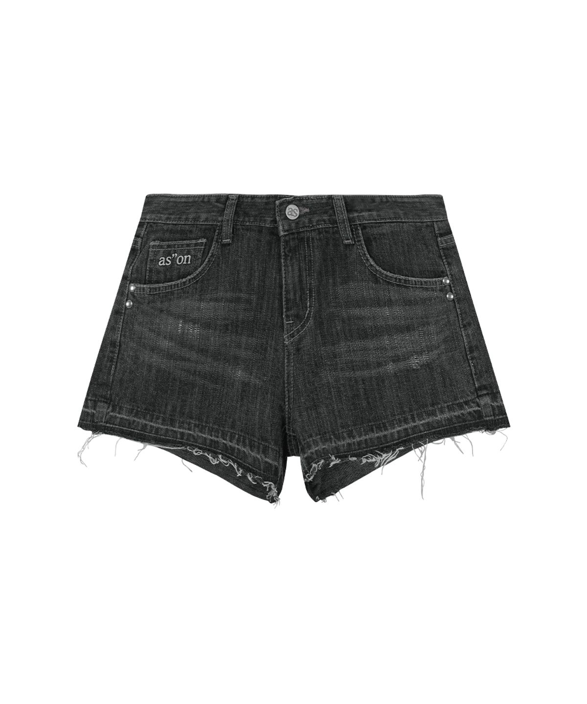 애즈온(ASON) FOLD DENIM SHORT PANTS / BLACK