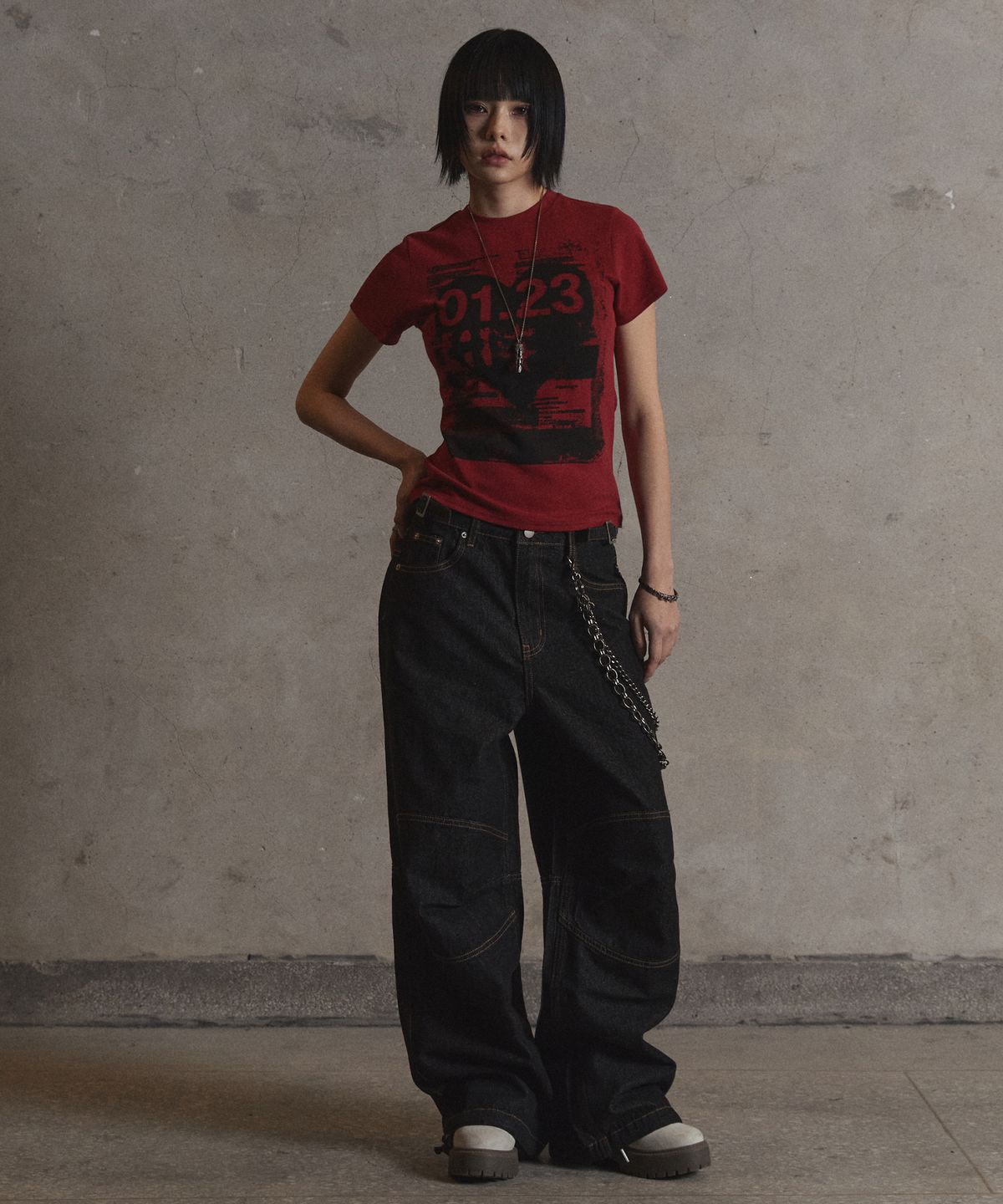 가터갤러리(GOTTER GALLERY) VINTAGE HEART CROP T-SHIRTS_RED