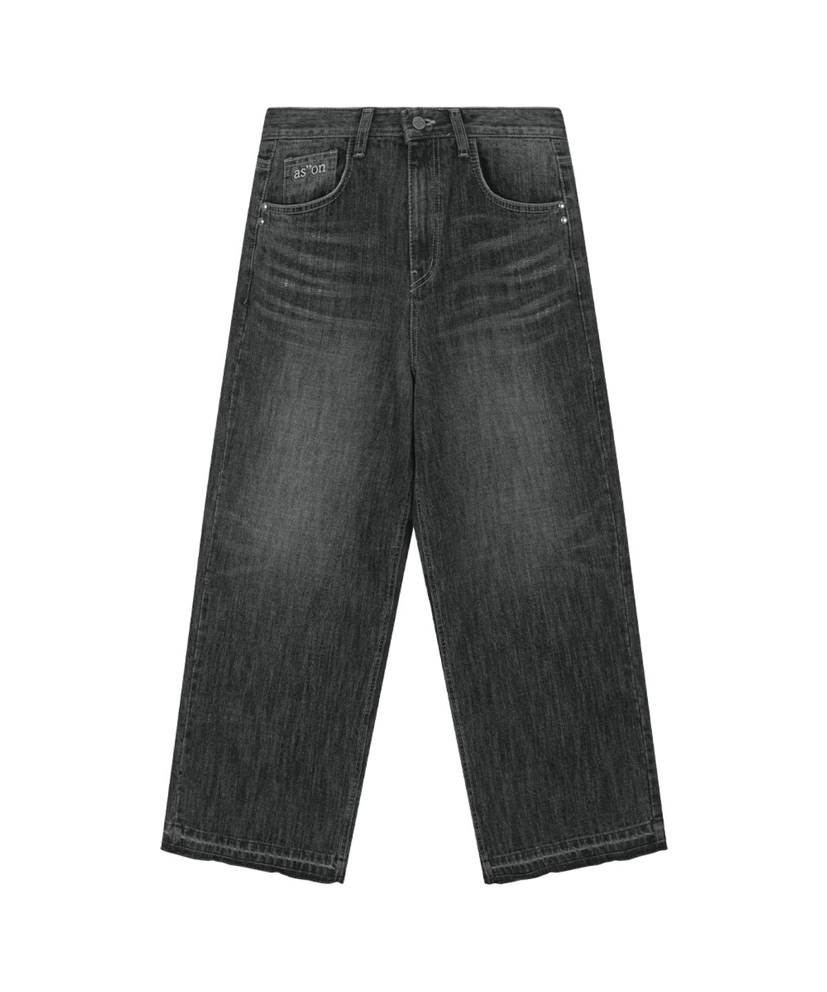 애즈온(ASON) FADE DENIM WASHING PANTS / BLACK