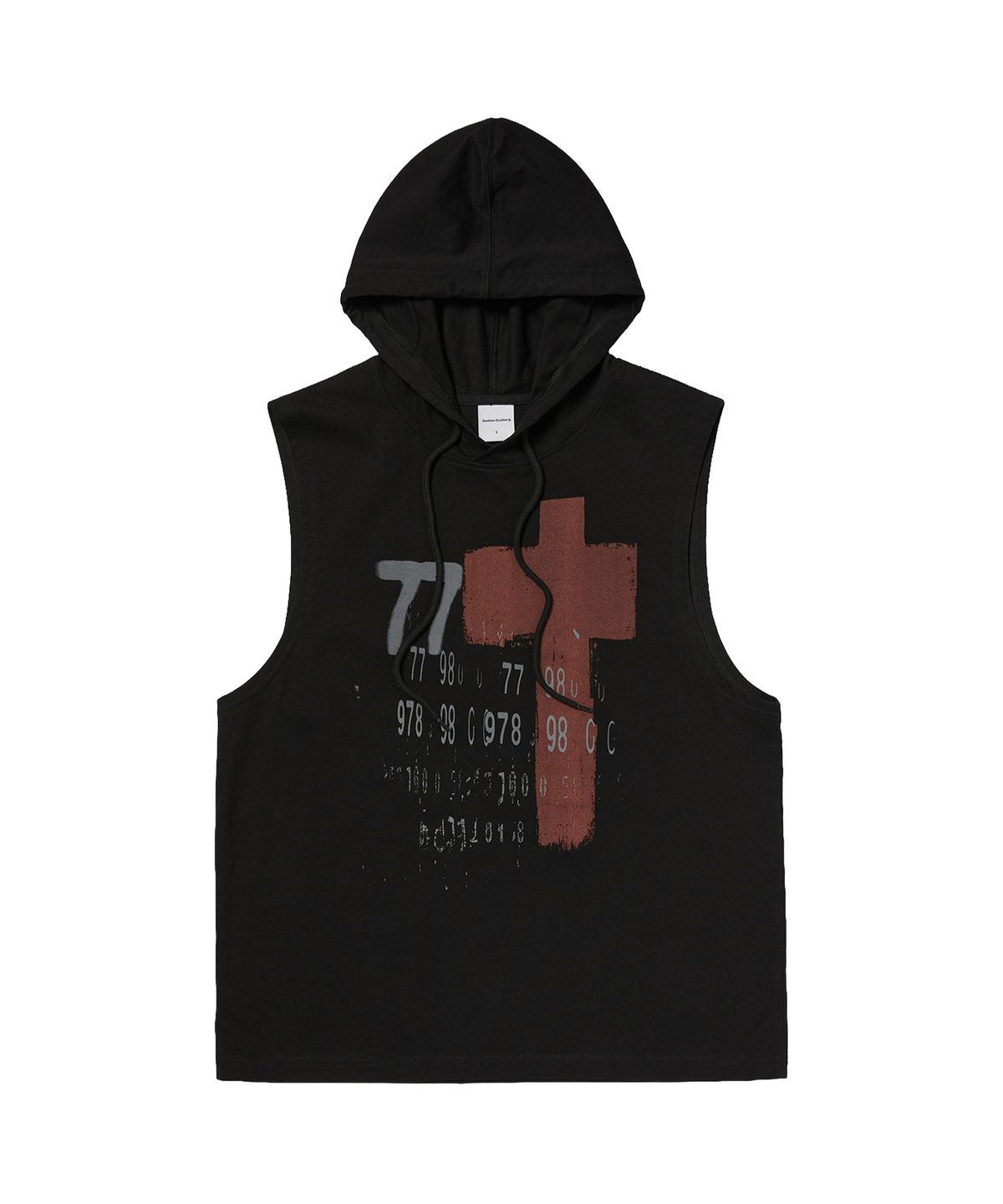 가터갤러리(GOTTER GALLERY) RED CROSS HOOD SLEEVELESS_BLACK