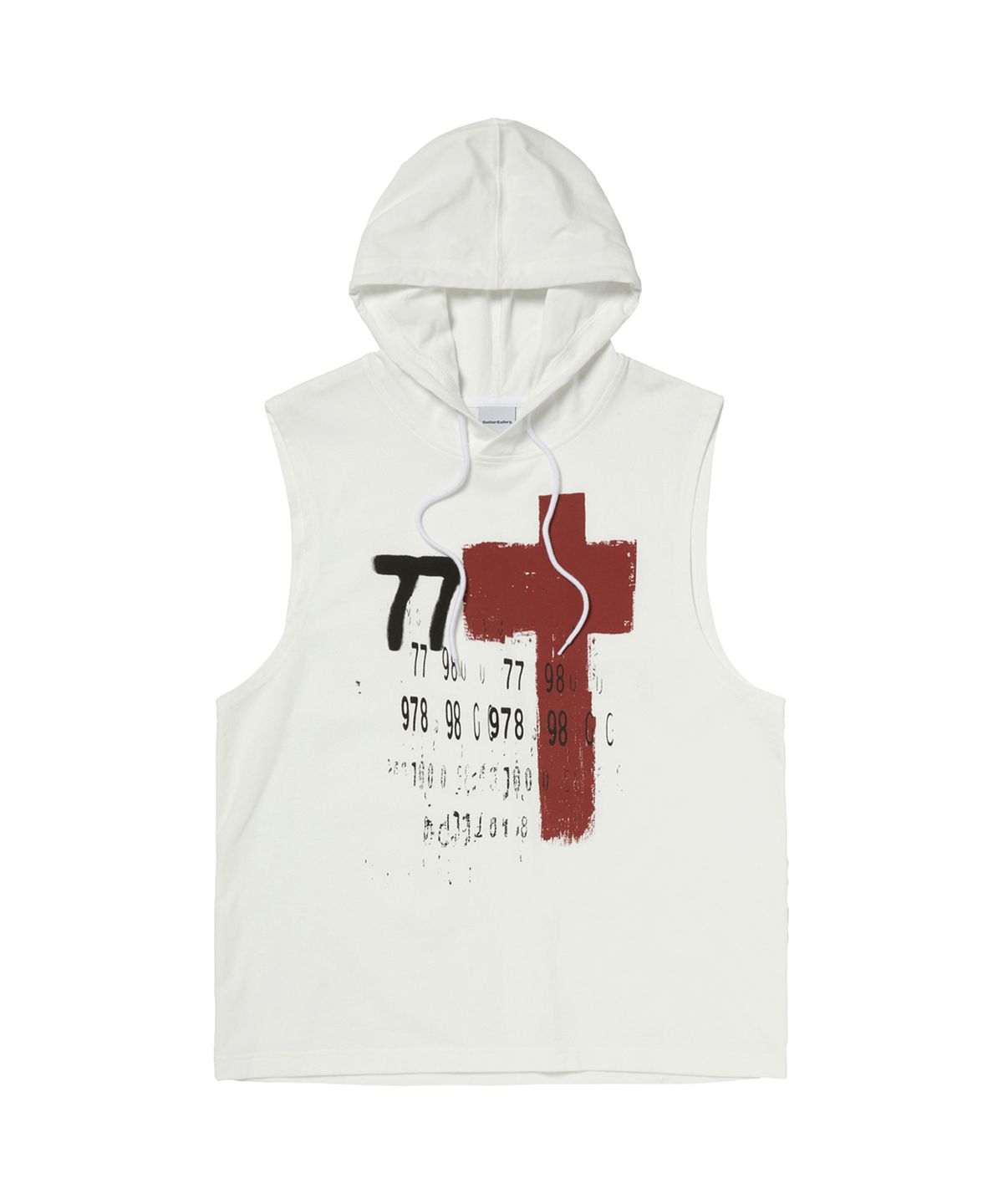 가터갤러리(GOTTER GALLERY) RED CROSS HOOD SLEEVELESS_WHITE