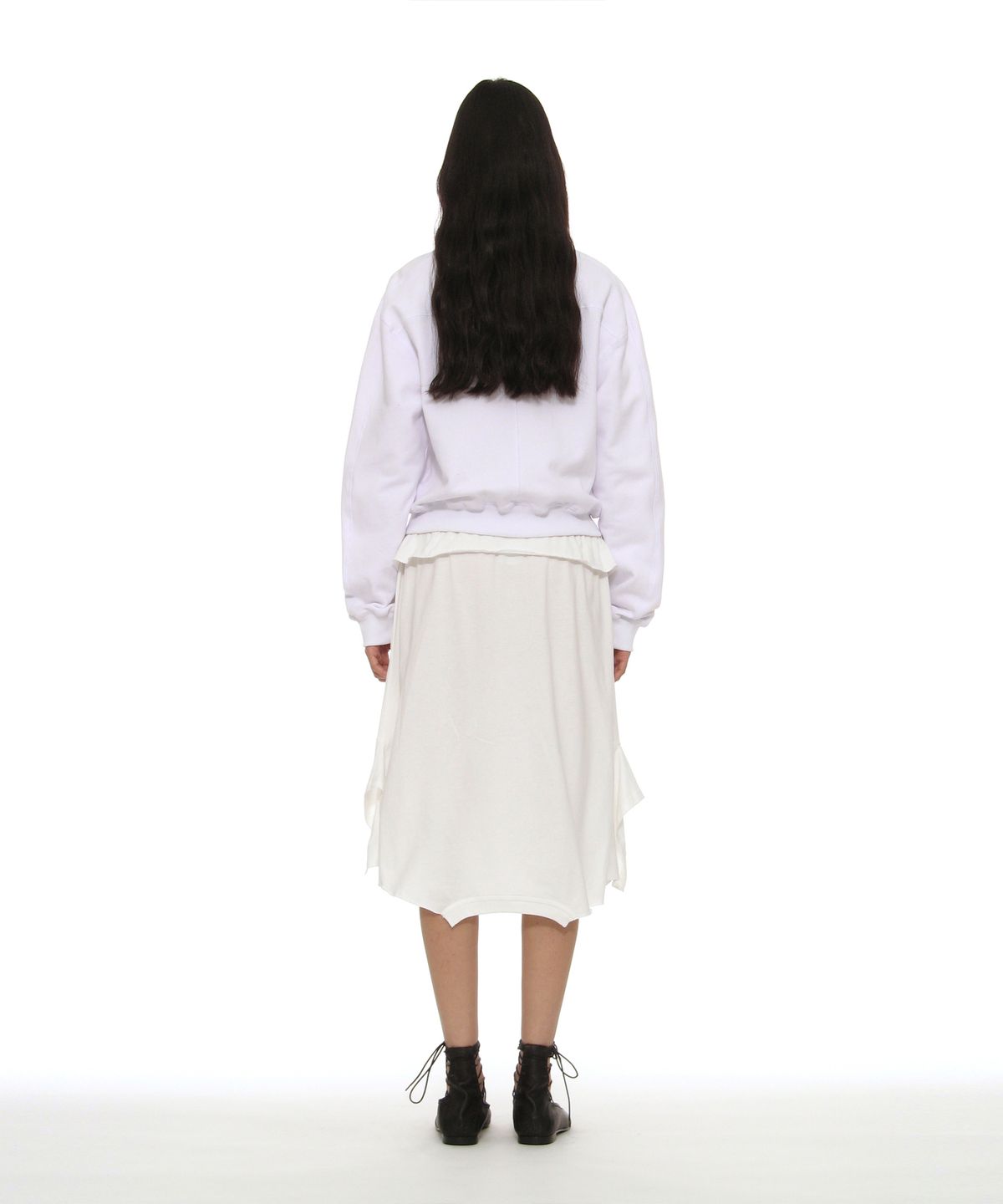 파르티멘토 우먼(PARTIMENTO WOMEN) 셔링 레이스업 발레 플랫_브라운