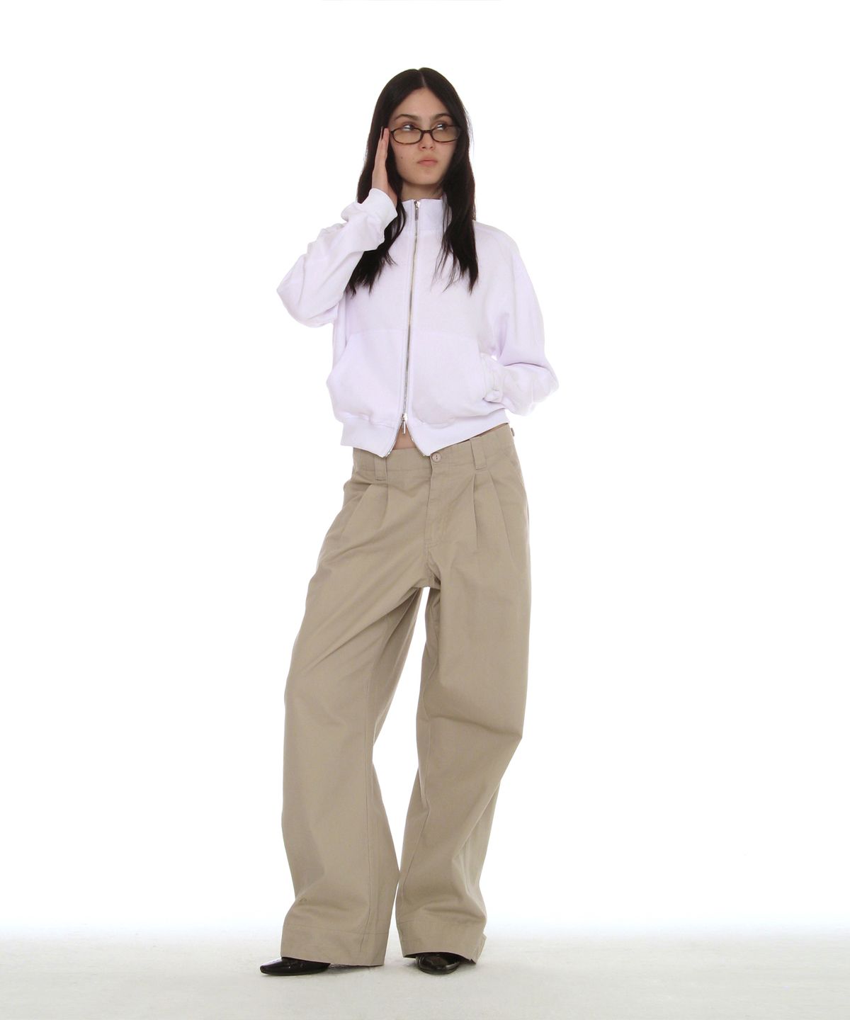 파르티멘토 우먼(PARTIMENTO WOMEN) 디테쳐블 레이어드 치노 스커트 팬츠_라이트 베이지
