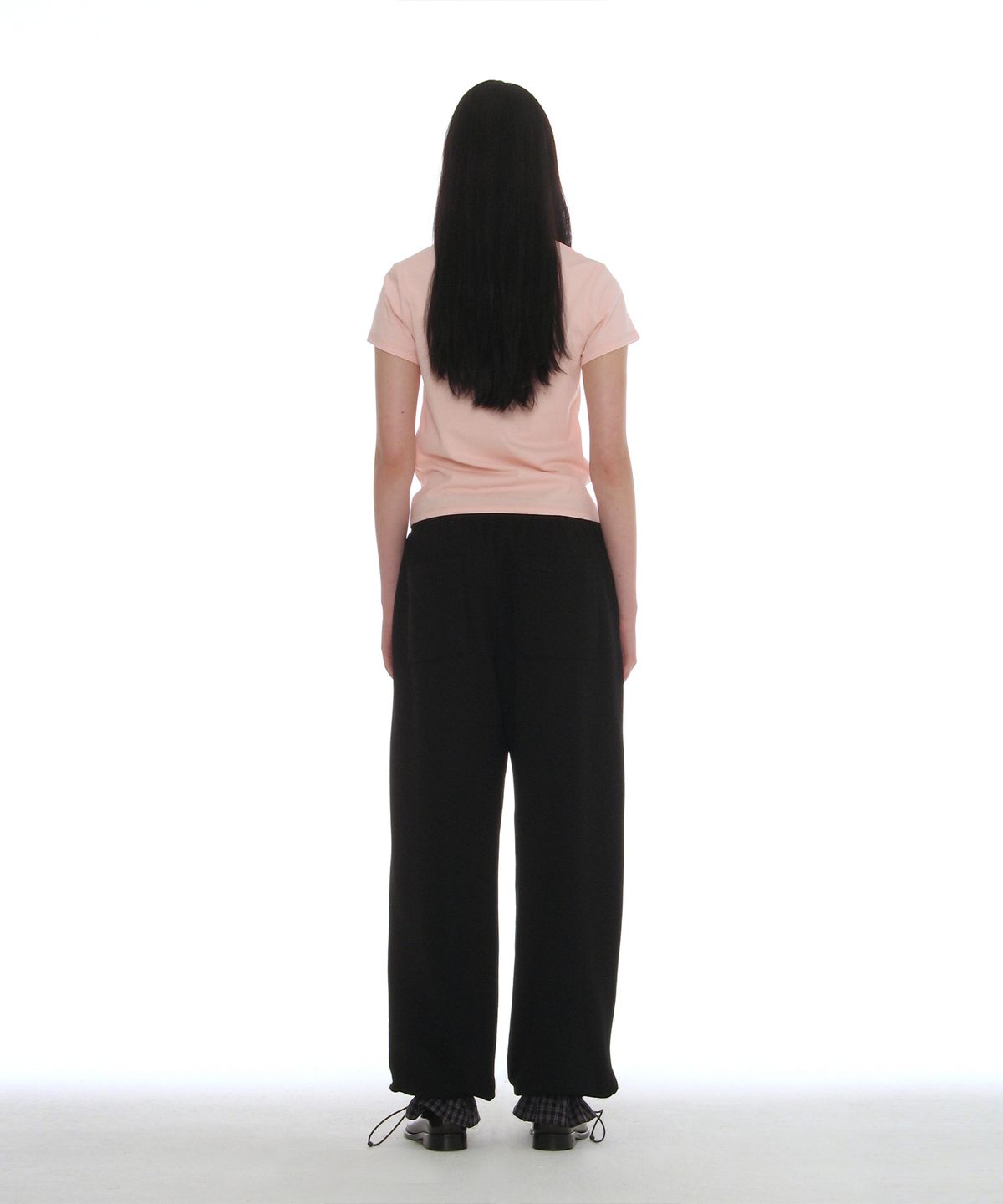 파르티멘토 우먼(PARTIMENTO WOMEN) 레이어드 헴 스웻팬츠_블랙