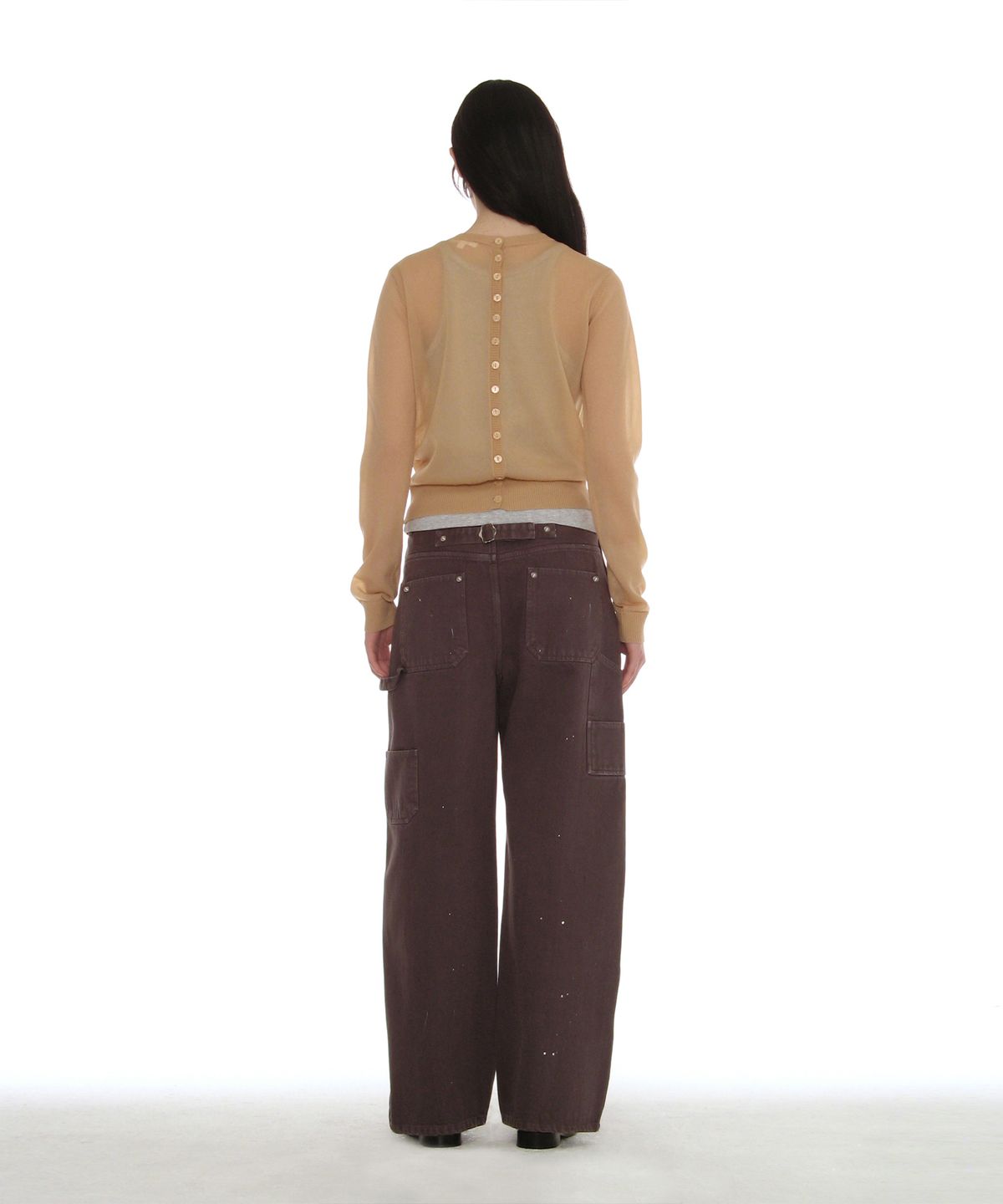 파르티멘토 우먼(PARTIMENTO WOMEN) 워시드 유틸리티 팬츠_차콜