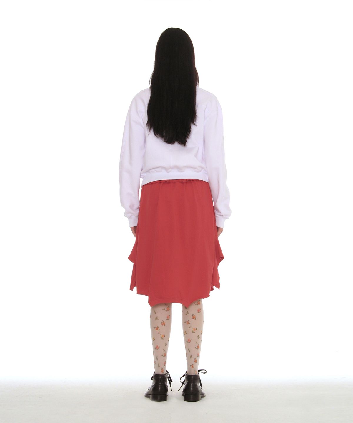 파르티멘토 우먼(PARTIMENTO WOMEN) 리버스 티셔츠 미디 스커트_칠리