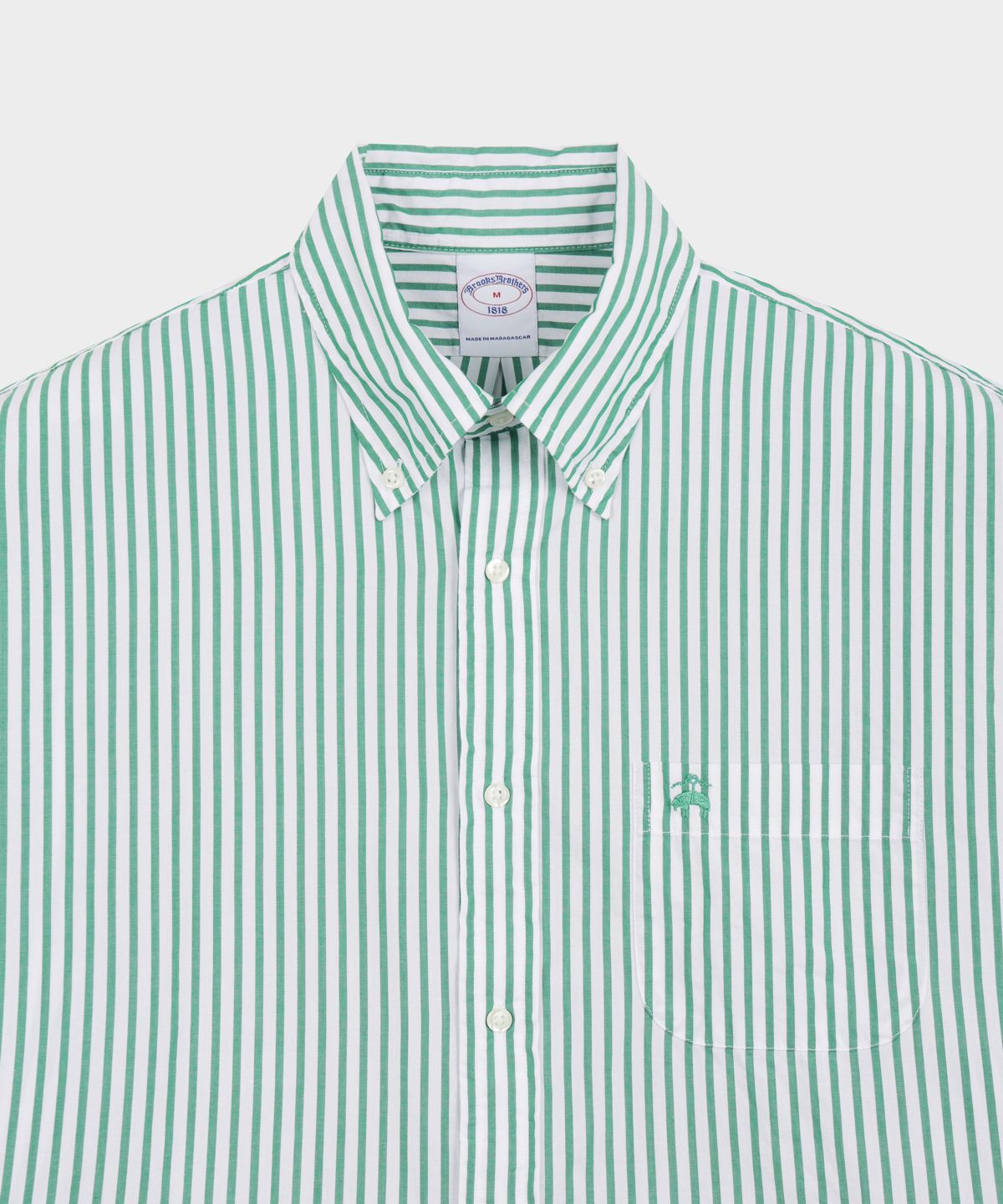 브룩스 브라더스(BROOKS BROTHERS) 프라이데이 포플린 뱅갈 스트라이프 셔츠 (그린) (BBTHMMG107)