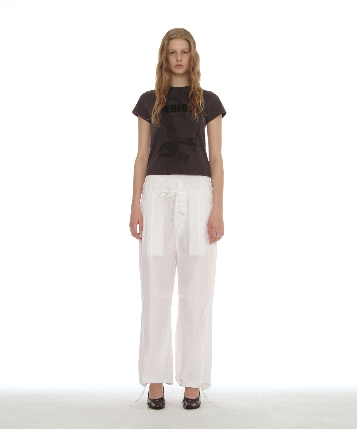 MUSINSA ムシンサ PARTIMENTO WOMEN MUSINSA | PARTIMENTO WOMEN Period Printed Tee_Charcoal