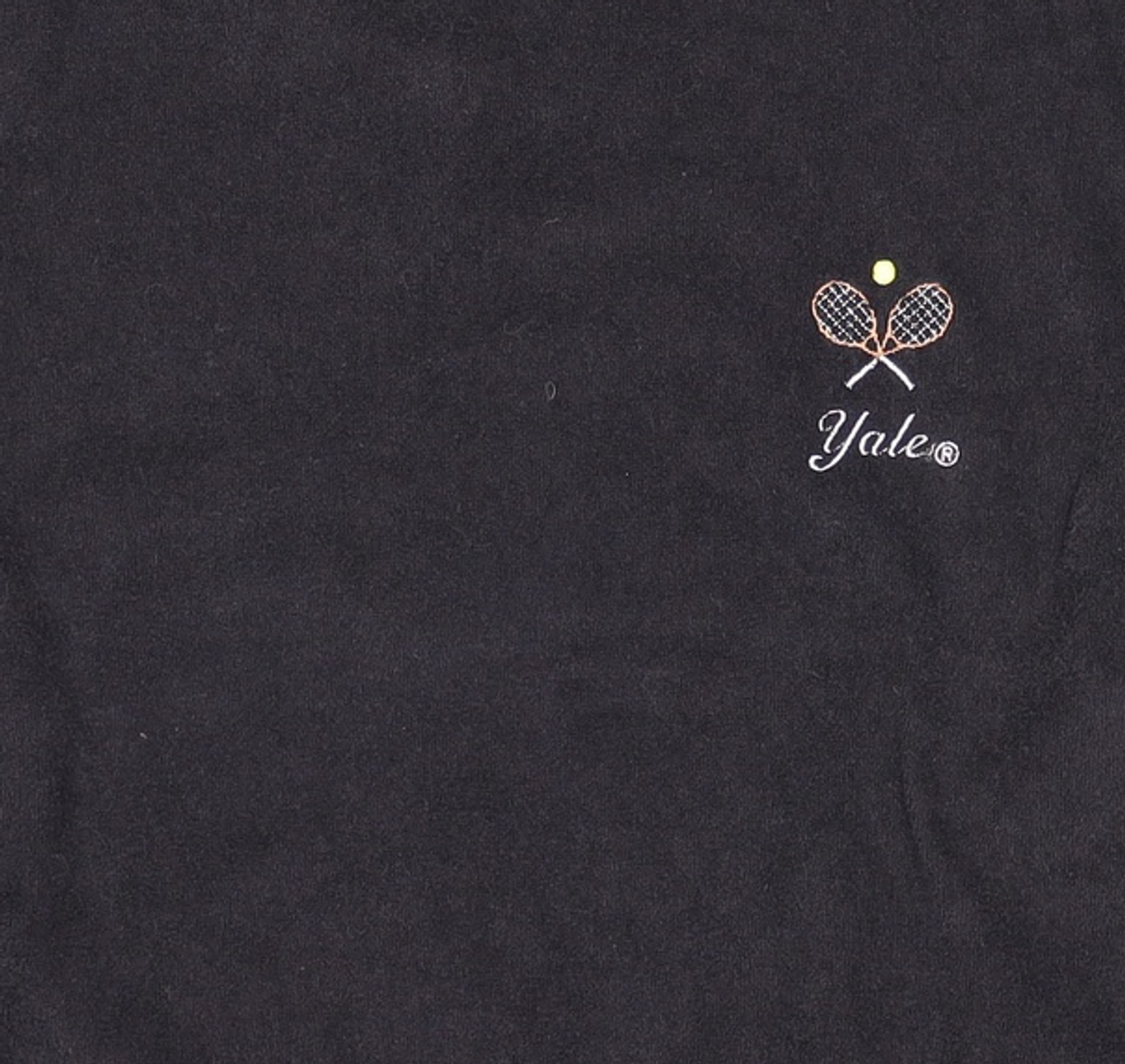 예일(YALE) TERRY EMBROIDERY TENNIS CREWNECK BLACK S