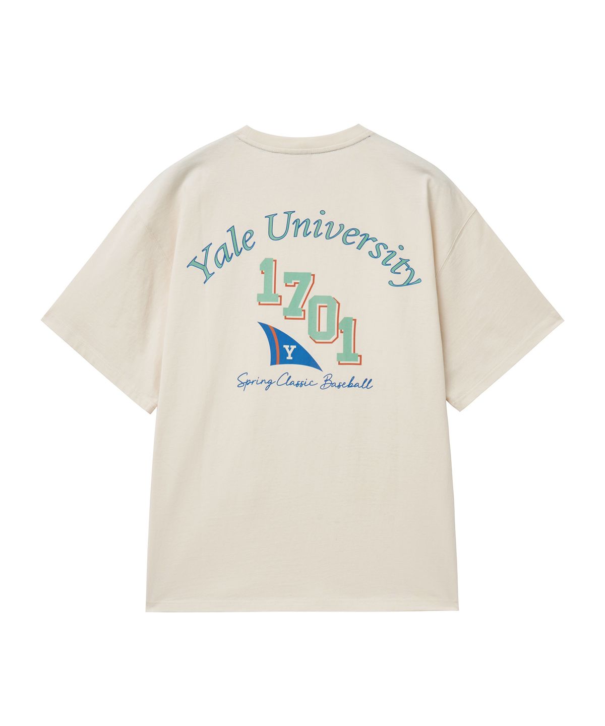 예일(YALE) 1701 플래그 그래픽 티셔츠_크림