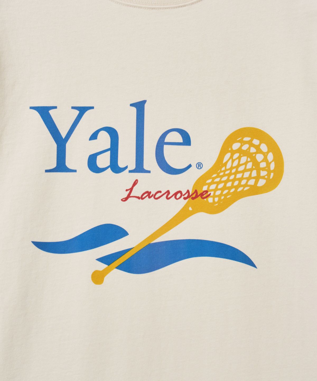 예일(YALE) 라크로스 그래픽 티셔츠_크림