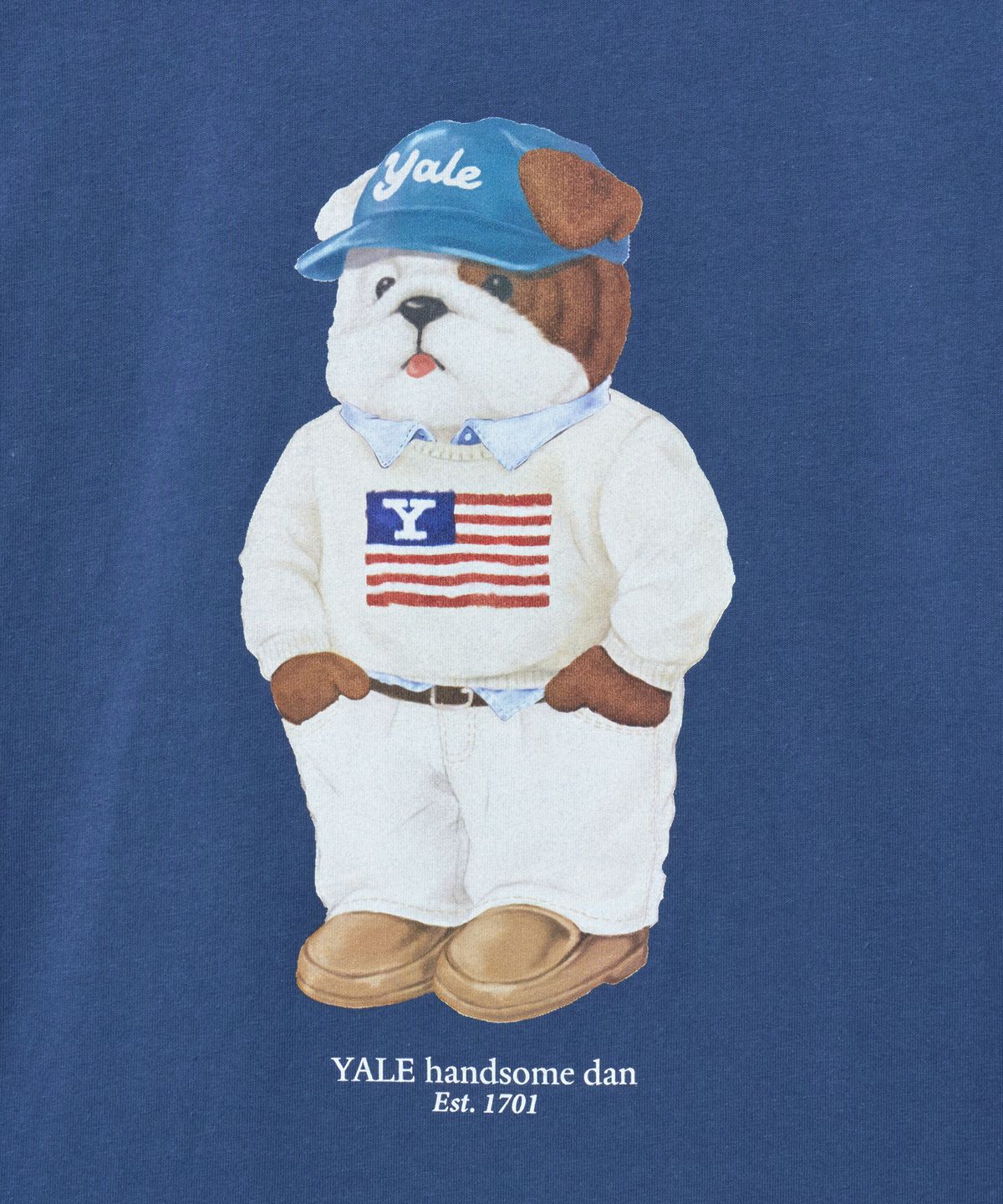 예일(YALE) 핸섬 댄 볼캡 룩 티셔츠_빈티지 블루