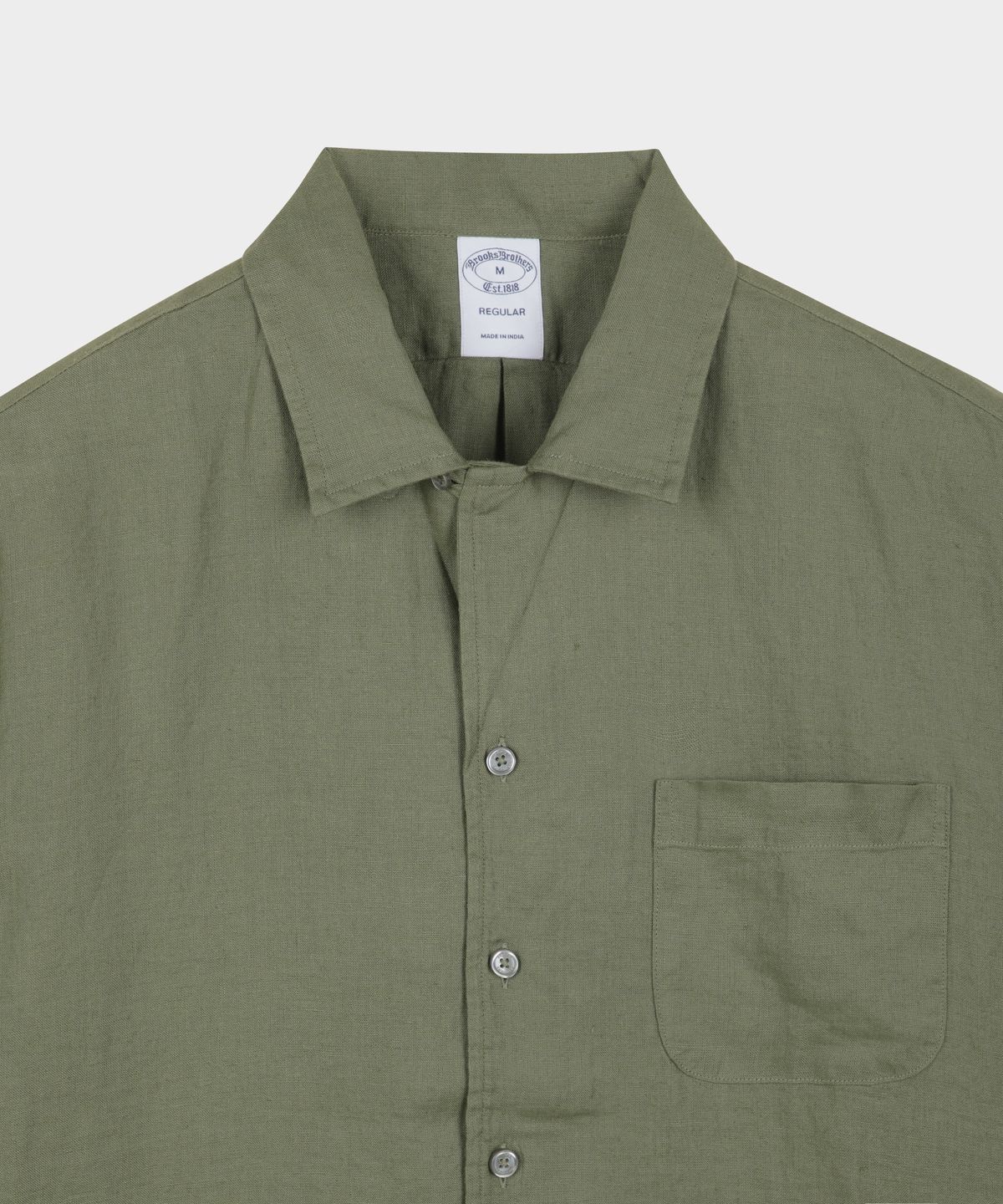 브룩스 브라더스(BROOKS BROTHERS) 베어드 맥넛 아이리쉬 린넨 캠프 셔츠 (올리브) (BBTPMMG202)