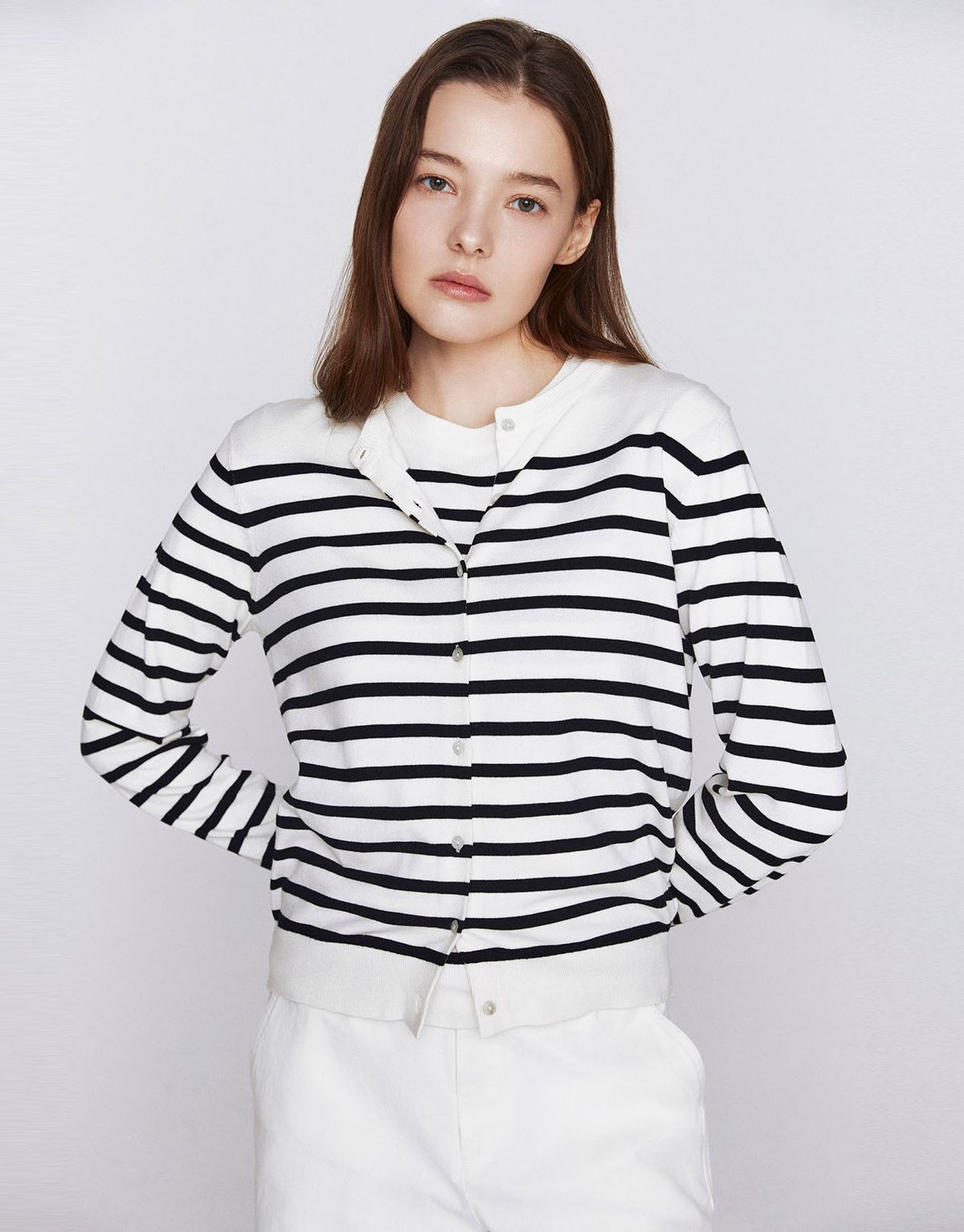 지오다노(GIORDANO) 스트라이프 가디건(12GG) 356509 [2color]