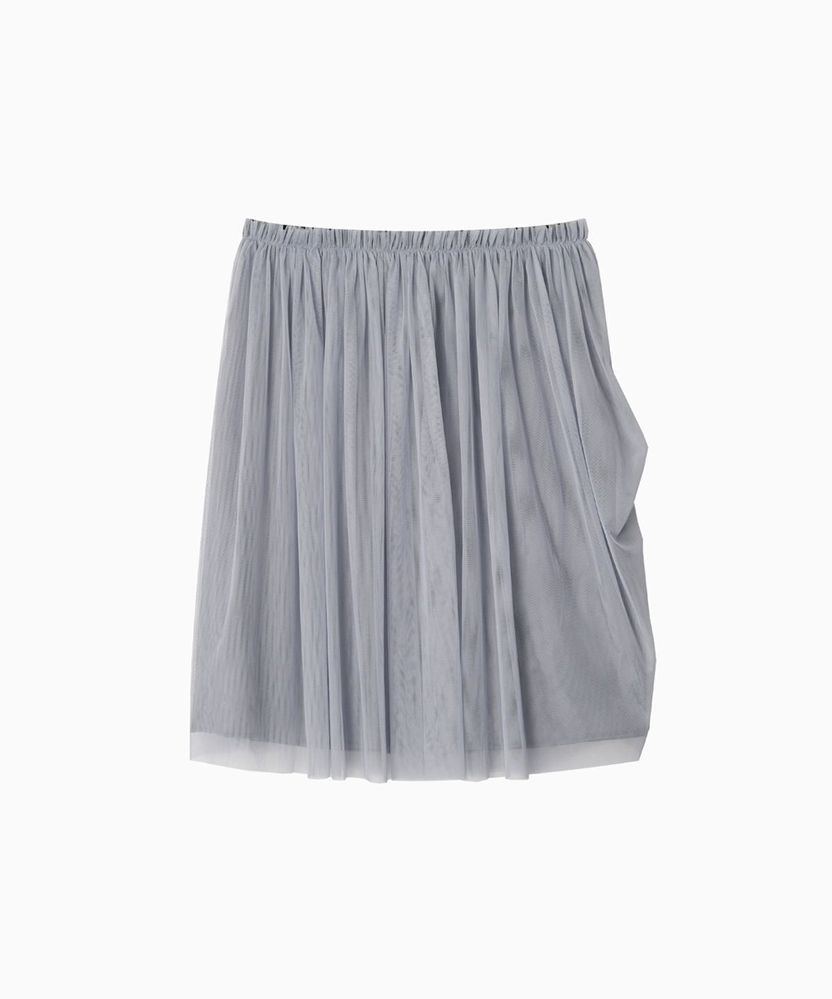 오헤시오(OHESHIO) SHEER DRAPE BANDING SKIRT, GRAY