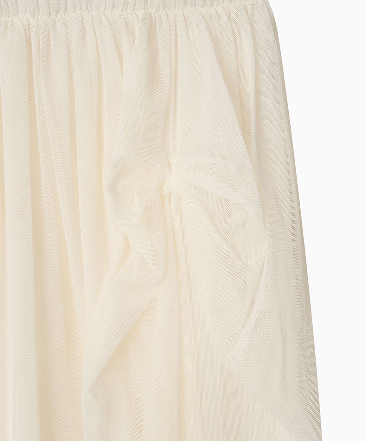 오헤시오(OHESHIO) SHEER DRAPE BANDING SKIRT, IVORY