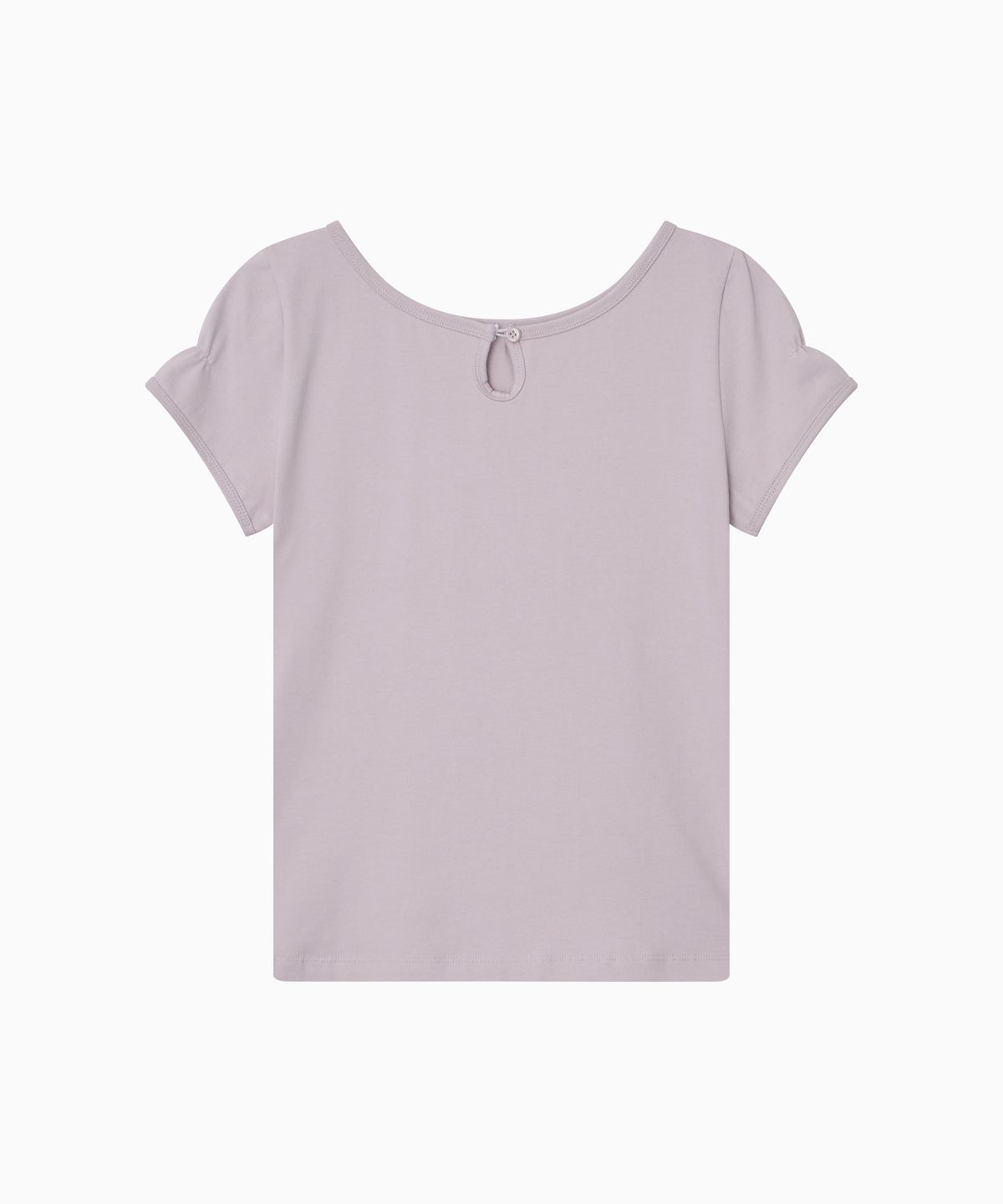 오헤시오(OHESHIO) BACK BUTTON SHIRRING T-SHIRT, LAVENDER