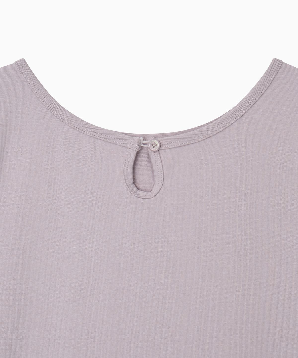 오헤시오(OHESHIO) BACK BUTTON SHIRRING T-SHIRT, LAVENDER