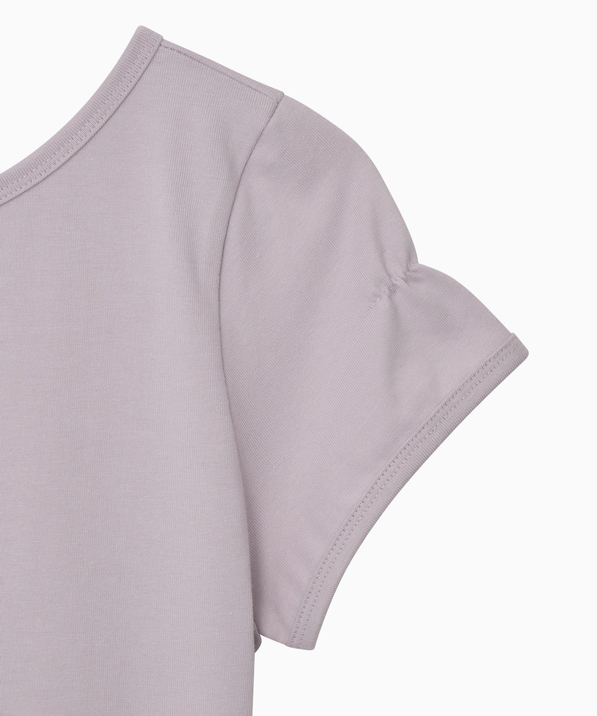 오헤시오(OHESHIO) BACK BUTTON SHIRRING T-SHIRT, LAVENDER