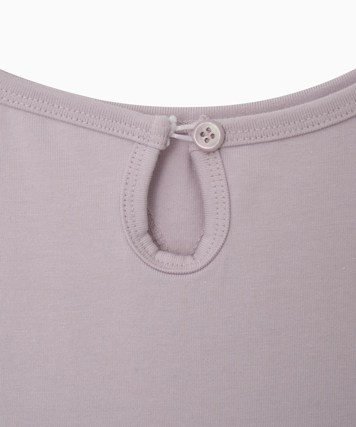 오헤시오(OHESHIO) BACK BUTTON SHIRRING T-SHIRT, LAVENDER