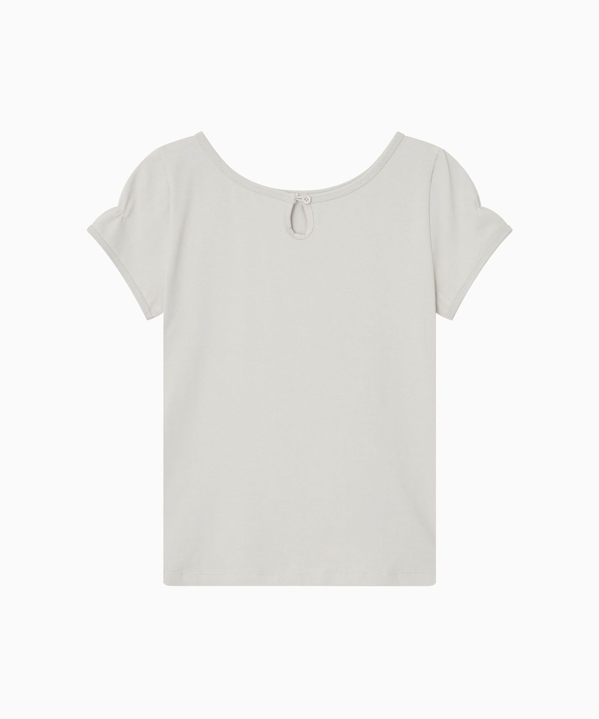 오헤시오(OHESHIO) BACK BUTTON SHIRRING T-SHIRT, IVORY