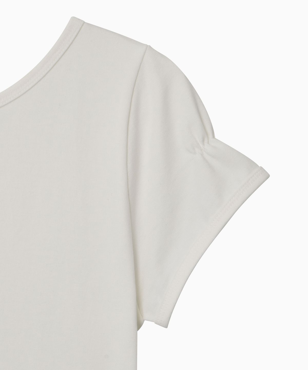 오헤시오(OHESHIO) BACK BUTTON SHIRRING T-SHIRT, IVORY