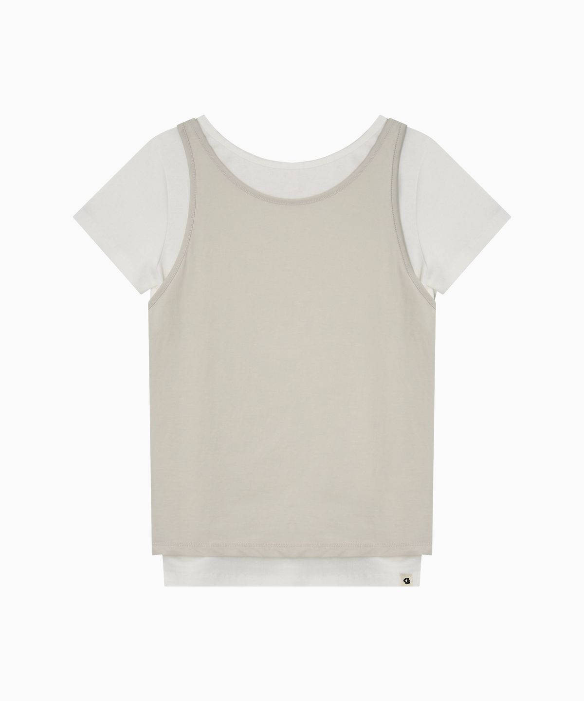 오헤시오(OHESHIO) TWO-WAY LAYERED T-SHIRT, IVORY