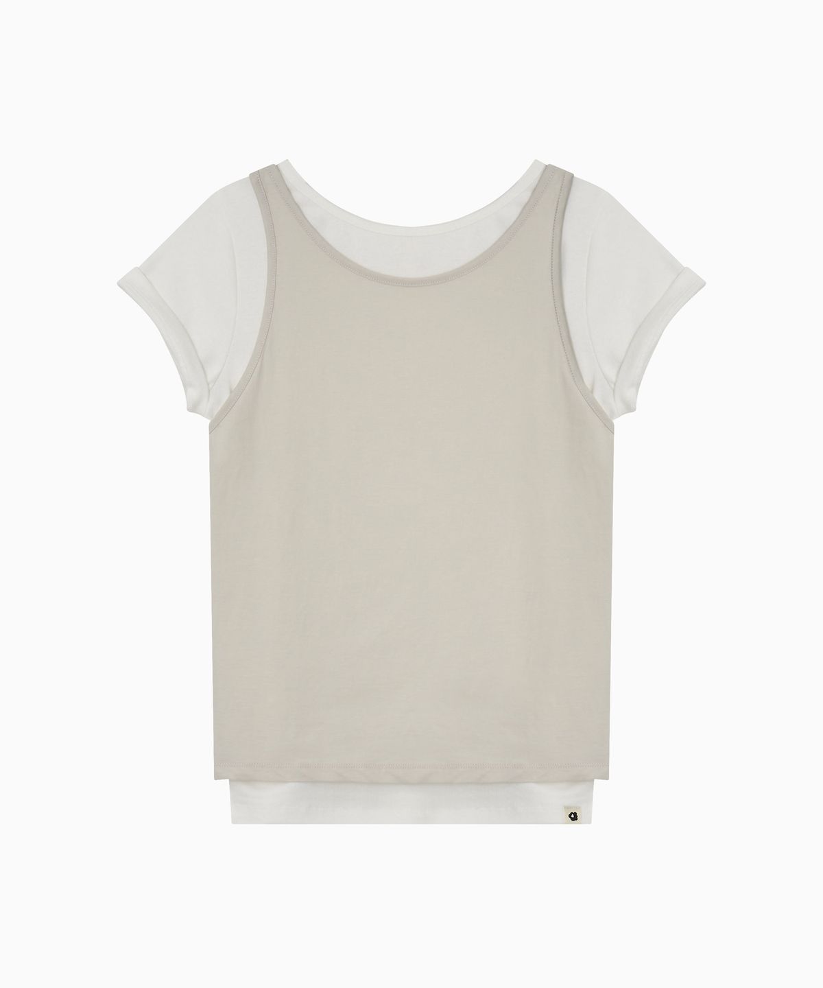 오헤시오(OHESHIO) TWO-WAY LAYERED T-SHIRT, IVORY
