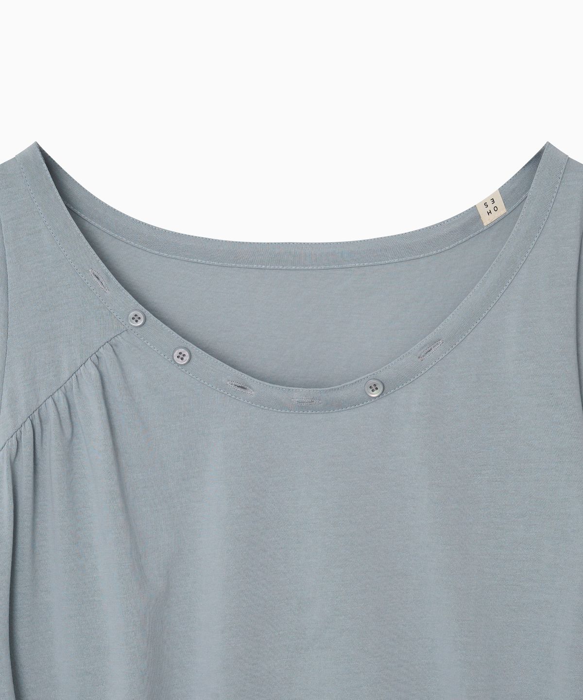 오헤시오(OHESHIO) ONE-SHOULDER WRAP T-SHIRT, GRAY