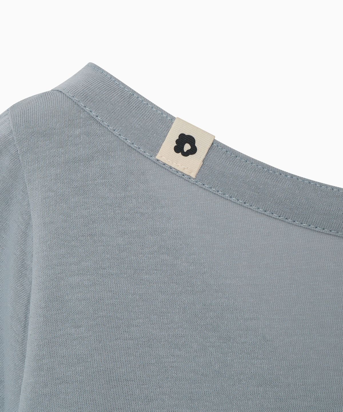 오헤시오(OHESHIO) ONE-SHOULDER WRAP T-SHIRT, GRAY
