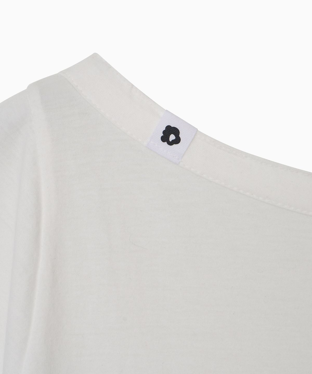 오헤시오(OHESHIO) ONE-SHOULDER WRAP T-SHIRT, IVORY
