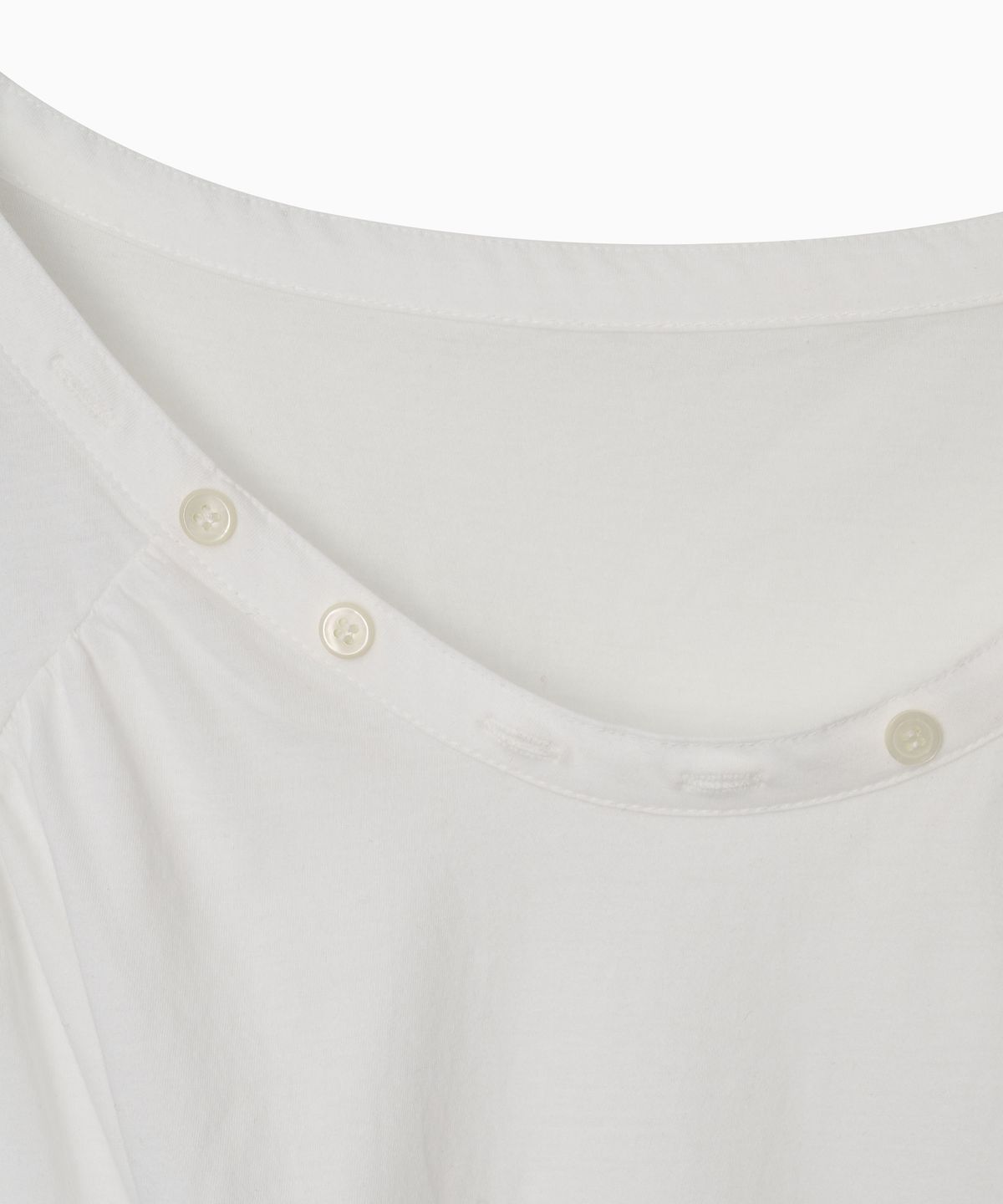 오헤시오(OHESHIO) ONE-SHOULDER WRAP T-SHIRT, IVORY