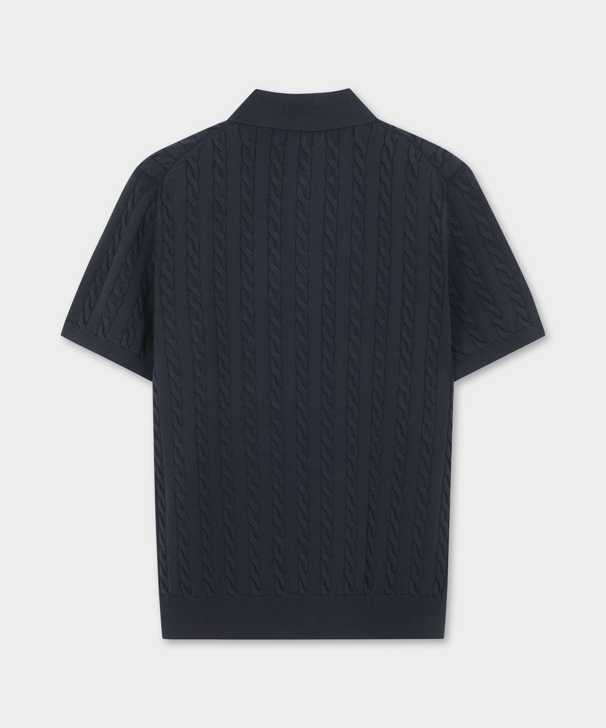 브룩스 브라더스(BROOKS BROTHERS) [Heritage] 다잉 케이블 폴로 반팔 스웨터 (다크네이비) (BBWRMHG252)