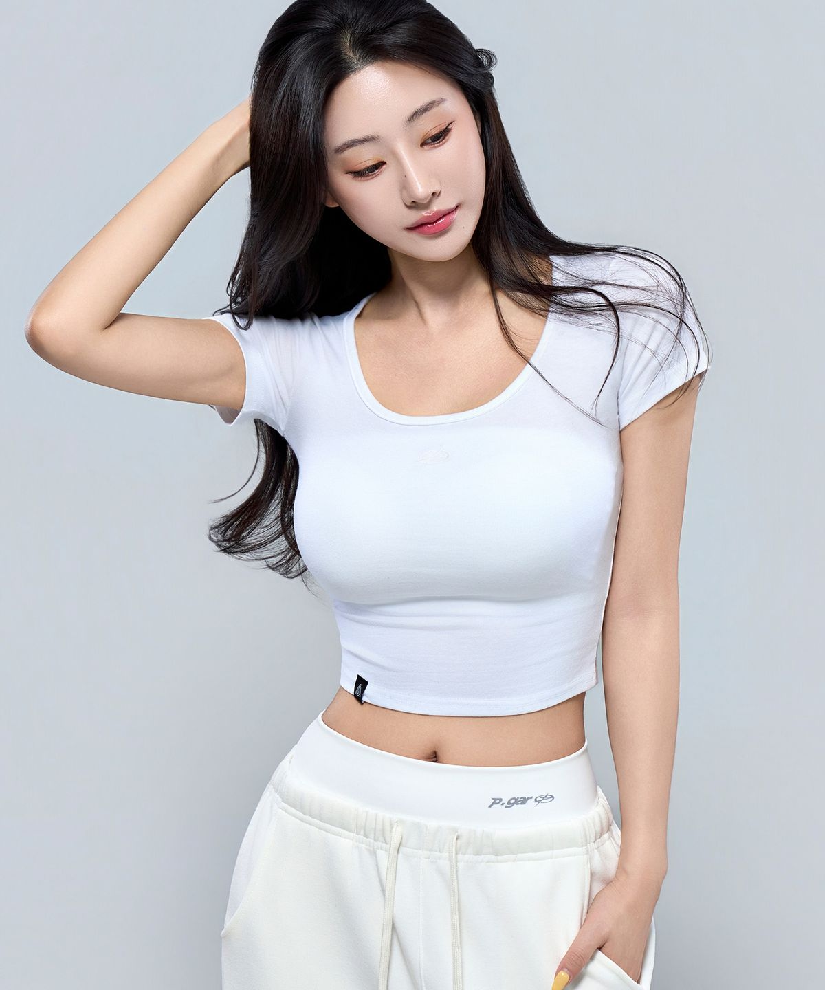 피지컬가먼츠(PHYSICAL GARMENTS) P5076 우먼 모달 심볼 크롭 반팔[3COLOR]