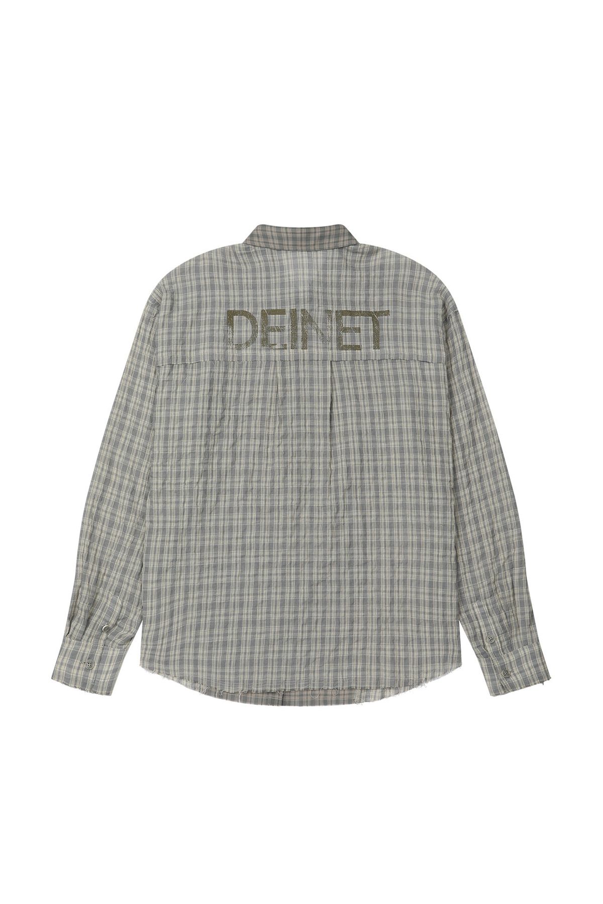 다이닛(DEINET) CHECKERED POINT OVERFIT SHIRT IN SKY BLUE
