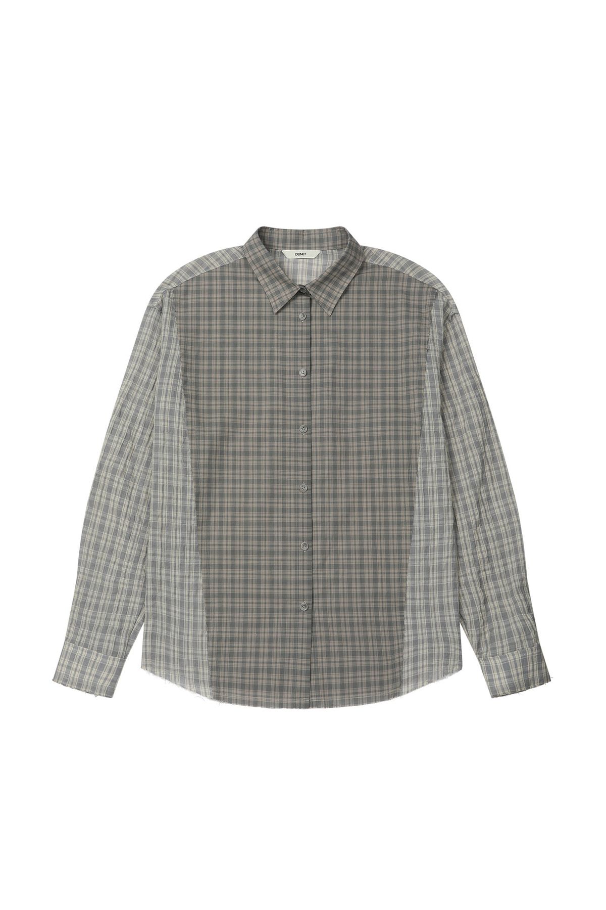 다이닛(DEINET) CHECKERED POINT OVERFIT SHIRT IN SKY BLUE