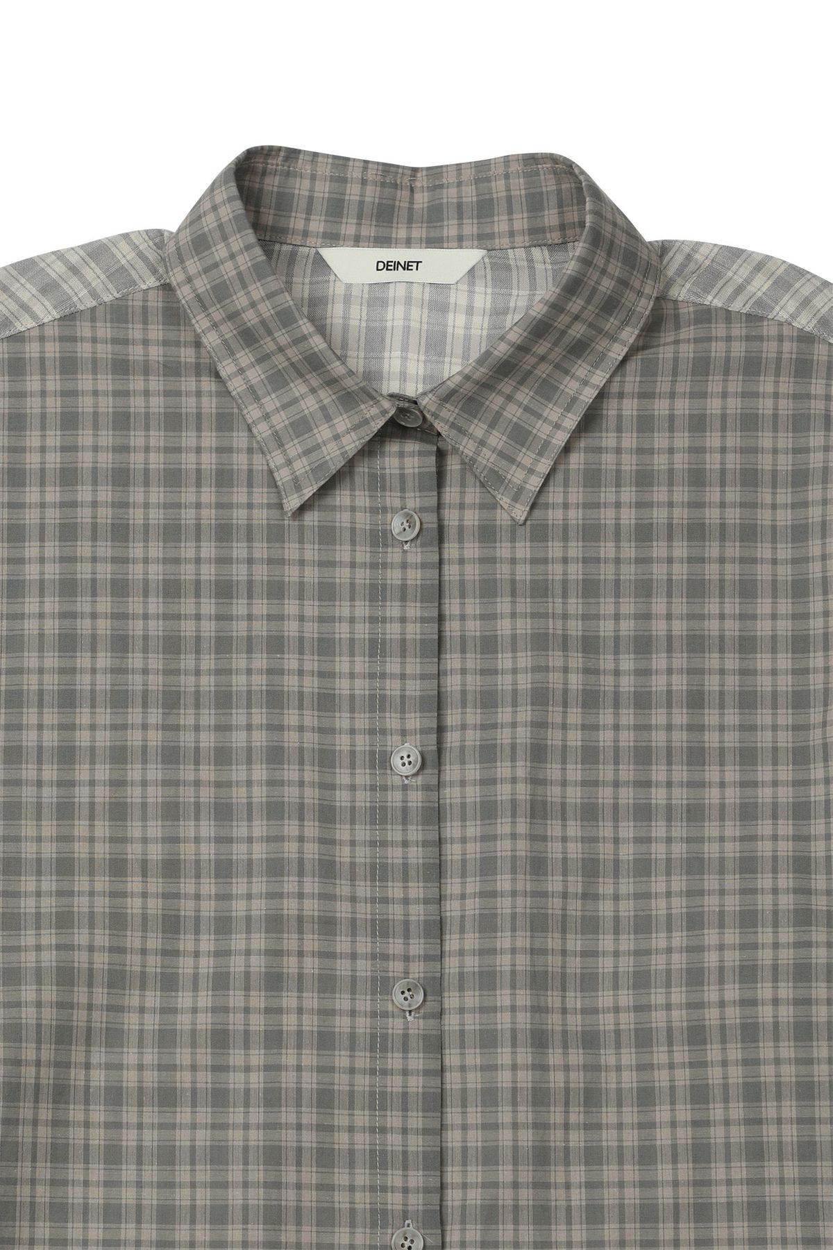다이닛(DEINET) CHECKERED POINT OVERFIT SHIRT IN SKY BLUE