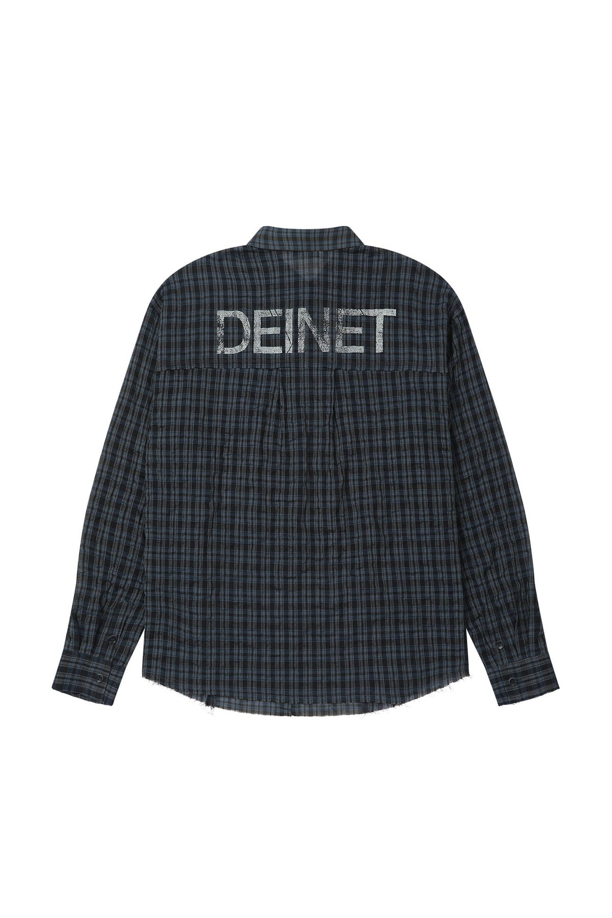 다이닛(DEINET) CHECKERED POINT OVERFIT SHIRT IN NAVY