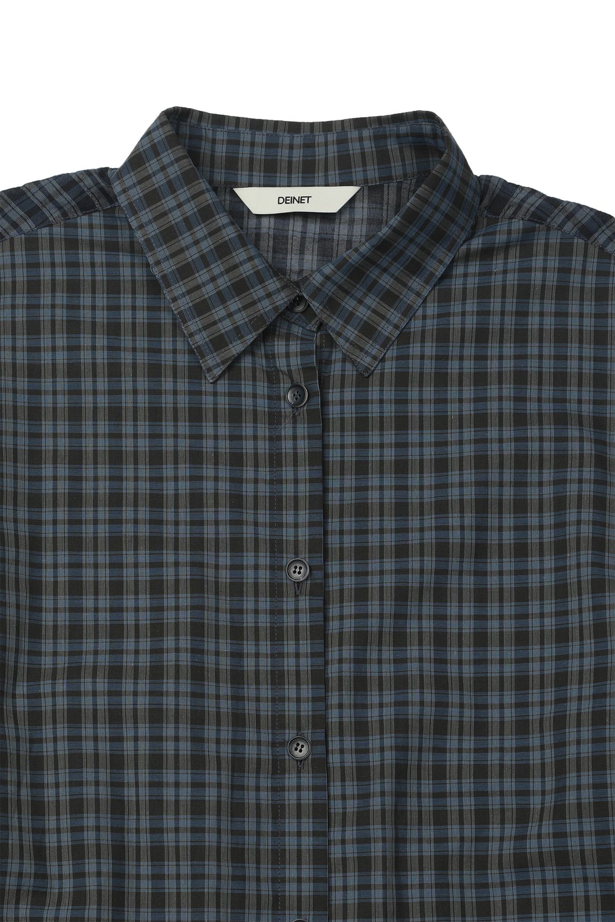 다이닛(DEINET) CHECKERED POINT OVERFIT SHIRT IN NAVY