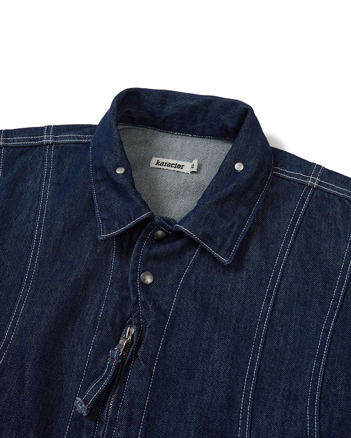 카락터(KARACTOR) Arc panel denim blouson / Indigo