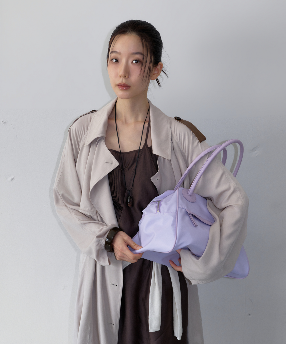 크리스틴프로젝트(CHRISTINE PROJECT) TWO ZIPPER BAG NYLON ORIGINAL(ICY LAVENDER)