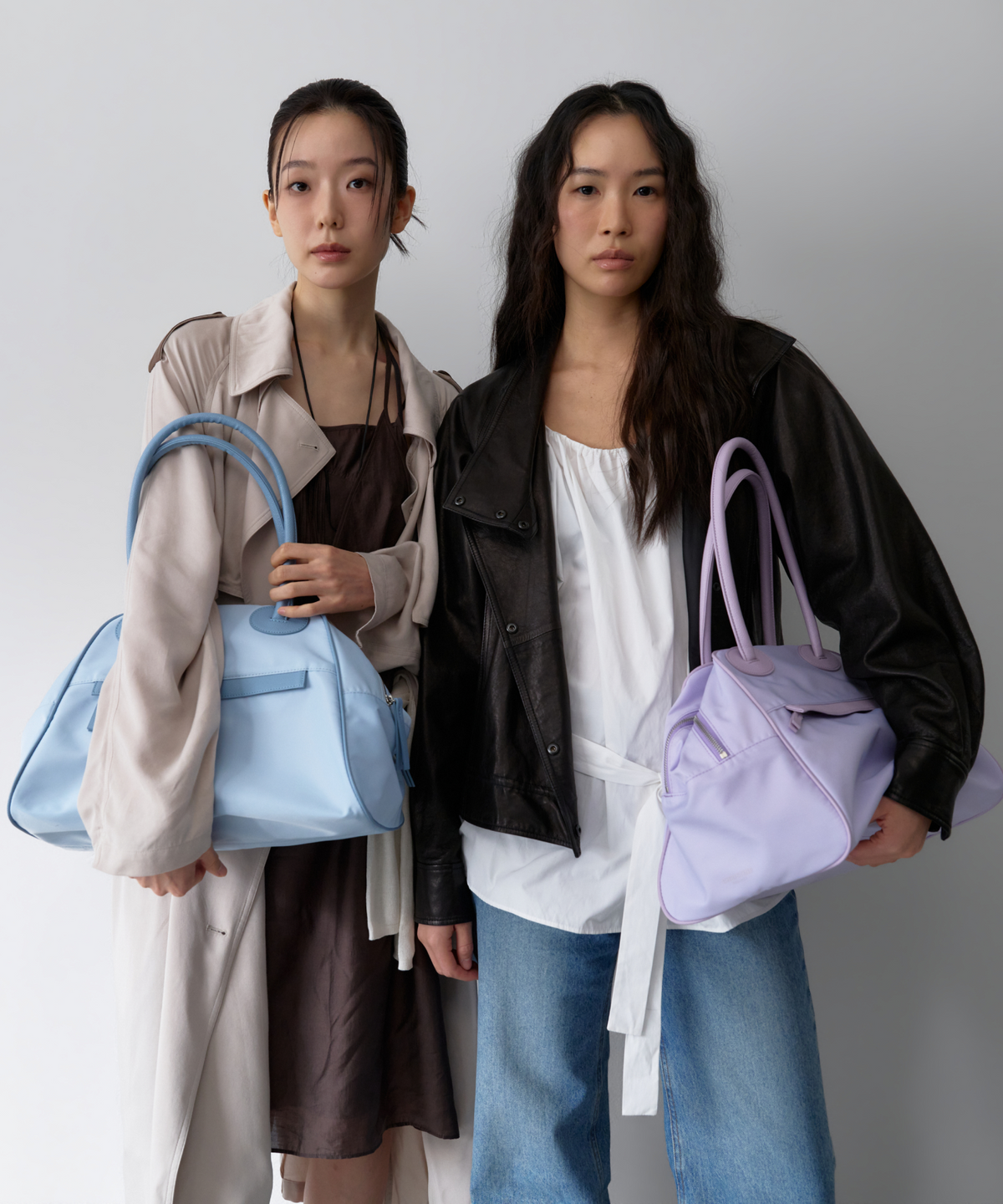 크리스틴프로젝트(CHRISTINE PROJECT) TWO ZIPPER BAG NYLON ORIGINAL(ICY LAVENDER)