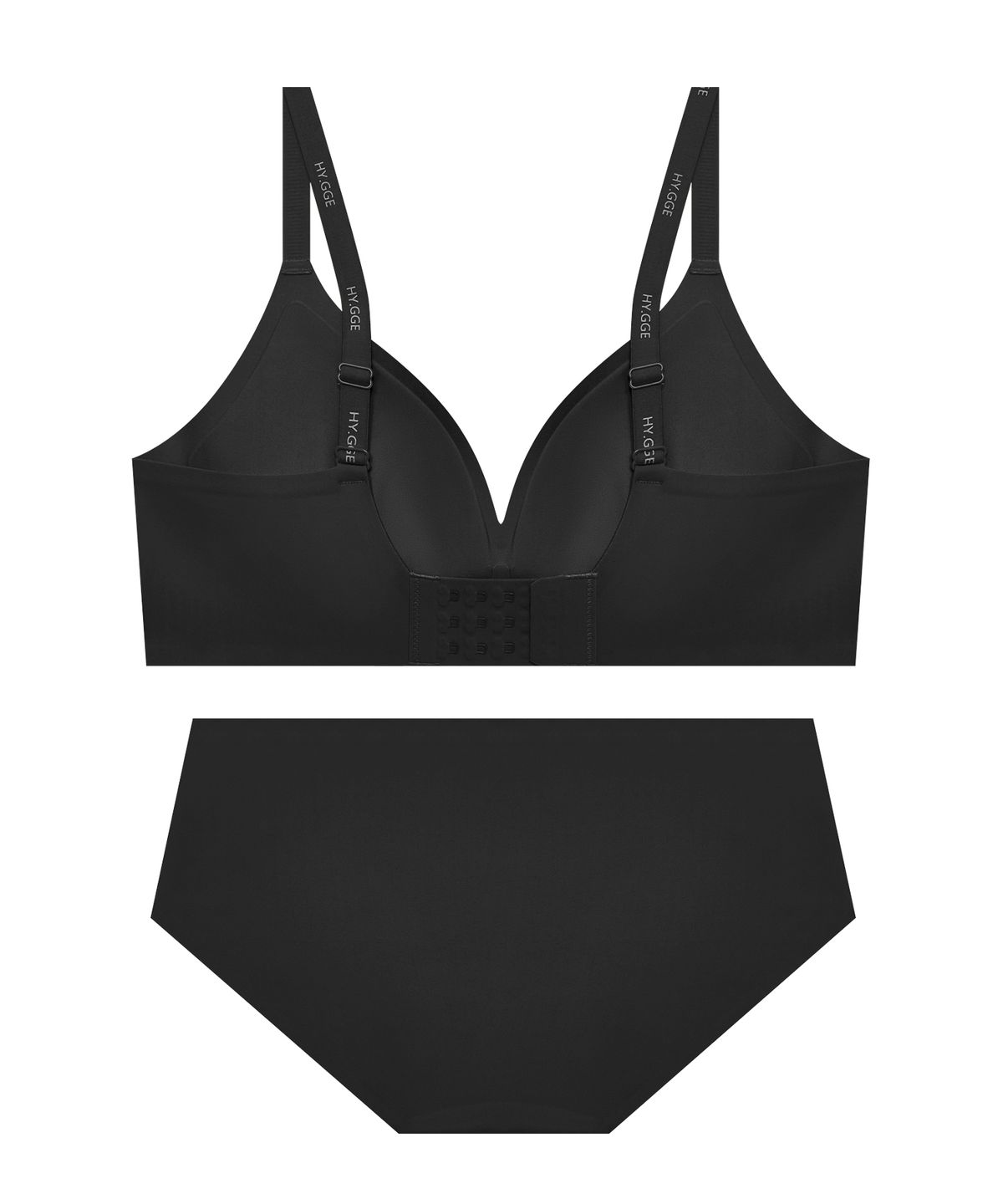 휘게 언더웨어(HYGGE UNDERWEAR) 볼륨핏 프리컷 브라 팬티 세트_블랙