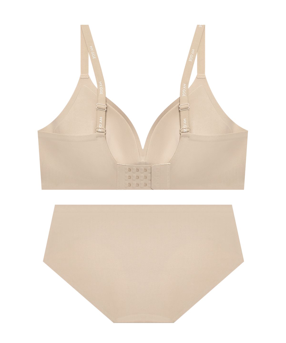 휘게 언더웨어(HYGGE UNDERWEAR) 볼륨핏 프리컷 브라 팬티 세트_베이지