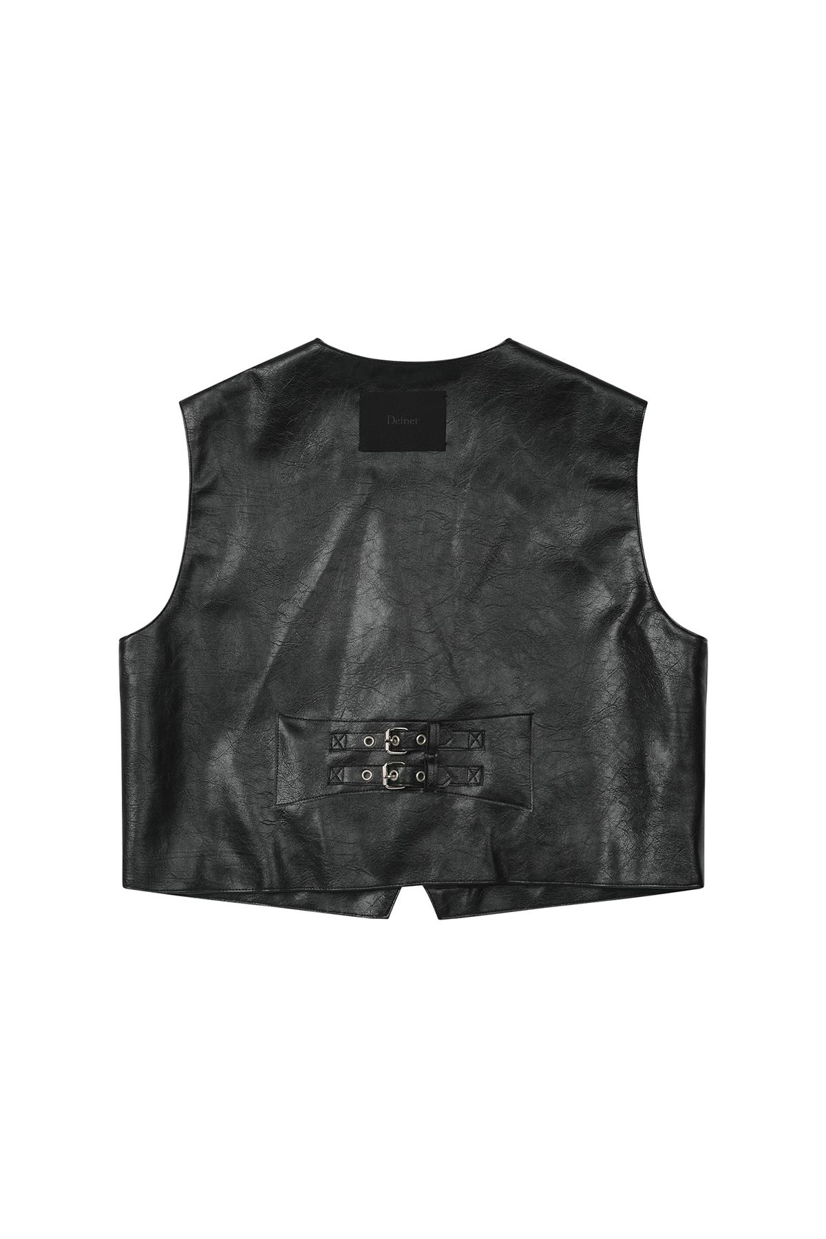 다이닛(DEINET) FAUX LEATHER VEST IN BLACK