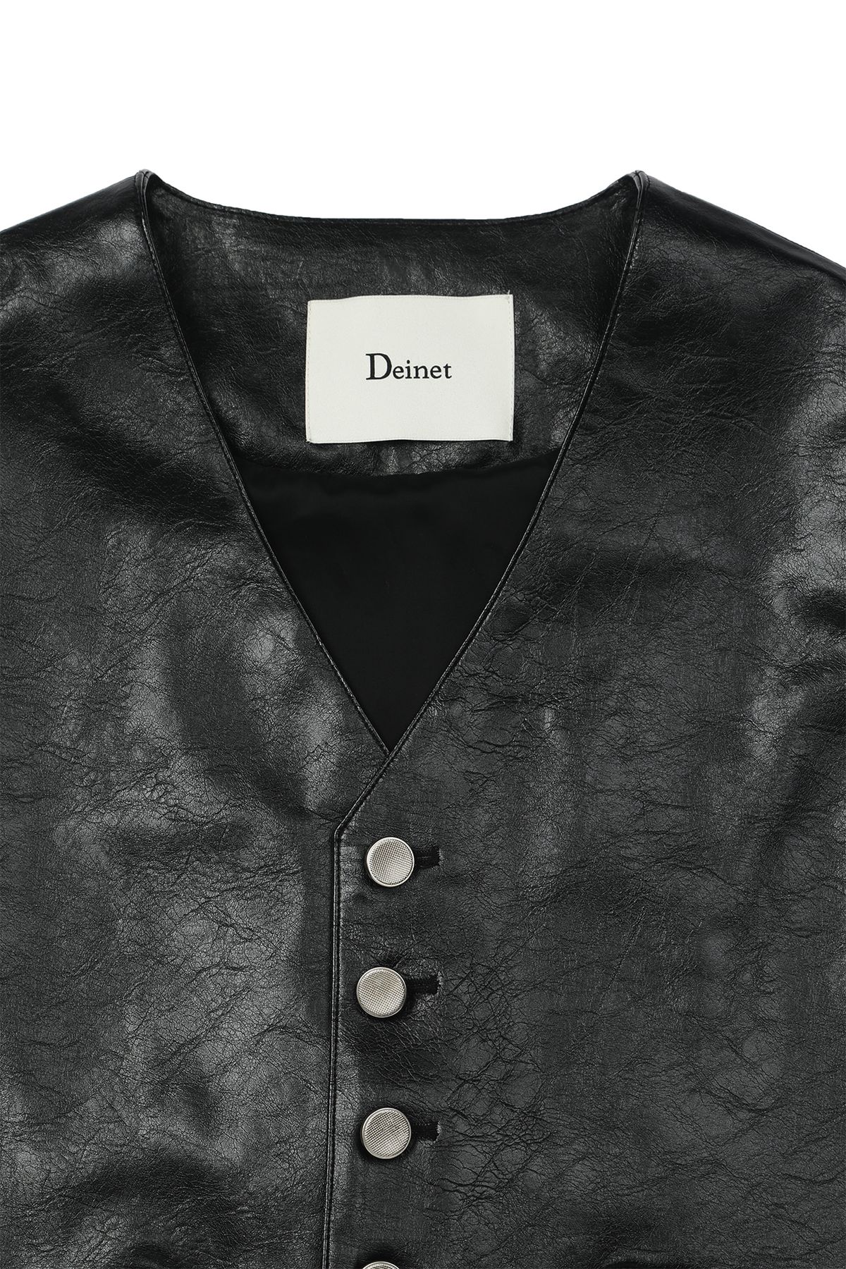 다이닛(DEINET) FAUX LEATHER VEST IN BLACK