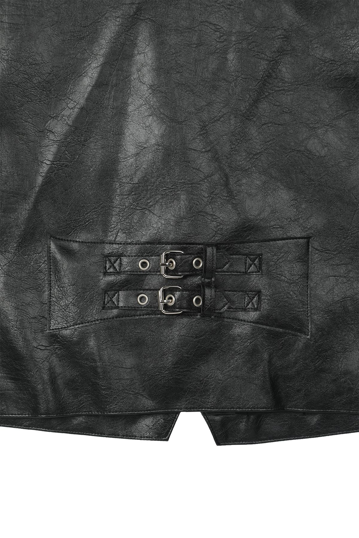 다이닛(DEINET) FAUX LEATHER VEST IN BLACK